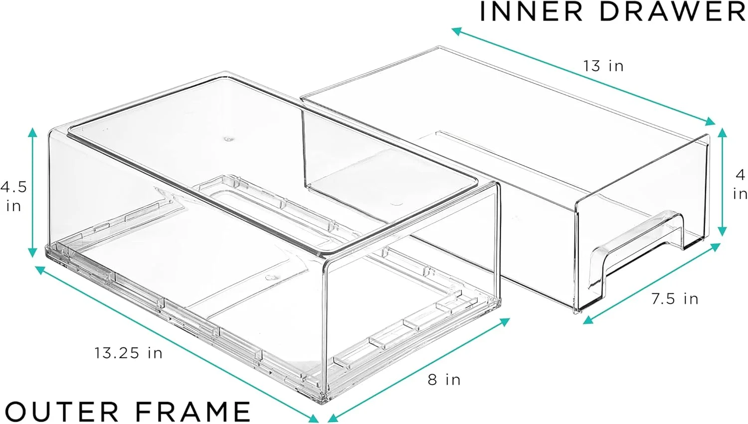 کشوی یخچال سوربوس - سطل های سازمان دهنده یخچال کشویی شفاف و قابل چیدن - ظروف نگهداری مواد غذایی برای آشپزخانه، یخچال، فریزر، روشویی و سازماندهی و نگهداری یخچال (2 عدد | متوسط) کشوی یخچال سوربوس - سطل های سازمان دهنده یخچال کشویی شفاف و قابل چیدن - ظروف نگهداری مواد غذایی برای آشپزخانه، یخچال، فریزر، روشویی و سازماندهی و نگهداری یخچال (2 عدد | متوسط)