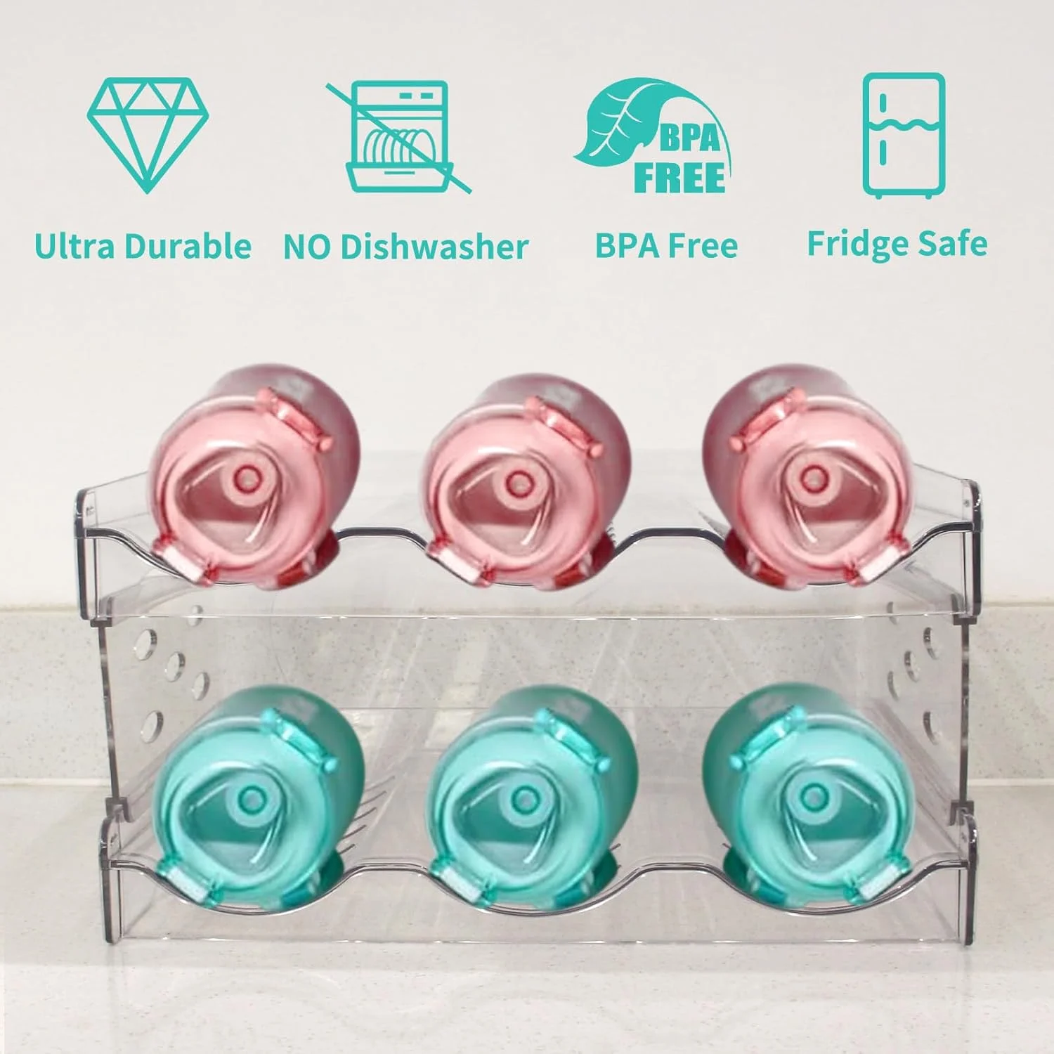 نظم دهنده بطری آب برای کابینت یخچال، بسته 4 عددی نظم دهنده لیوان، سازمان دهنده و نگهداری مواد غذایی آشپزخانه، نگهدارنده لیوان مسافرتی پلاستیکی، قفسه نوشیدنی شراب، نگهدارنده 12 بطری نظم دهنده بطری آب برای کابینت یخچال، بسته 4 عددی نظم دهنده لیوان، سازمان دهنده و نگهداری مواد غذایی آشپزخانه، نگهدارنده لیوان مسافرتی پلاستیکی، قفسه نوشیدنی شراب، نگهدارنده 12 بطری