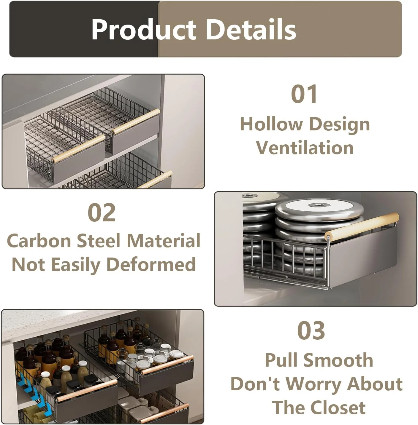 سازمان دهنده کابینت کشویی Angju، کشوی بیرون کش 23.5 سانتی متری برای آشپزخانه، کشوی چسبی با دسته چوبی، قفسه های انباری کابینت برای آشپزخانه، اتاق خواب، دفتر سازمان دهنده کابینت کشویی Angju، کشوی بیرون کش 23.5 سانتی متری برای آشپزخانه، کشوی چسبی با دسته چوبی، قفسه های انباری کابینت برای آشپزخانه، اتاق خواب، دفتر