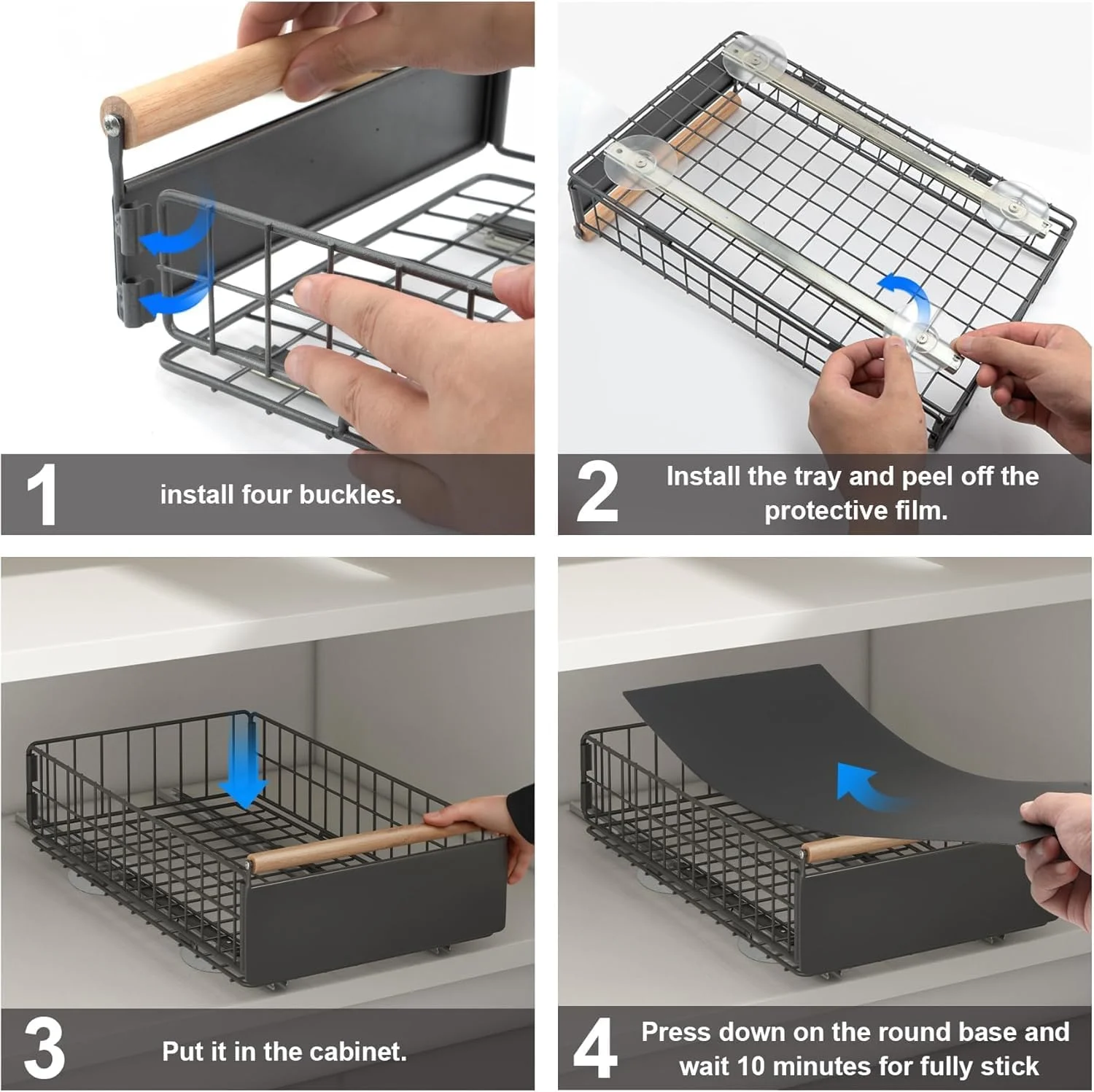 سازمان دهنده کابینت کشویی Angju، کشوی بیرون کش 23.5 سانتی متری برای آشپزخانه، کشوی چسبی با دسته چوبی، قفسه های انباری کابینت برای آشپزخانه، اتاق خواب، دفتر سازمان دهنده کابینت کشویی Angju، کشوی بیرون کش 23.5 سانتی متری برای آشپزخانه، کشوی چسبی با دسته چوبی، قفسه های انباری کابینت برای آشپزخانه، اتاق خواب، دفتر