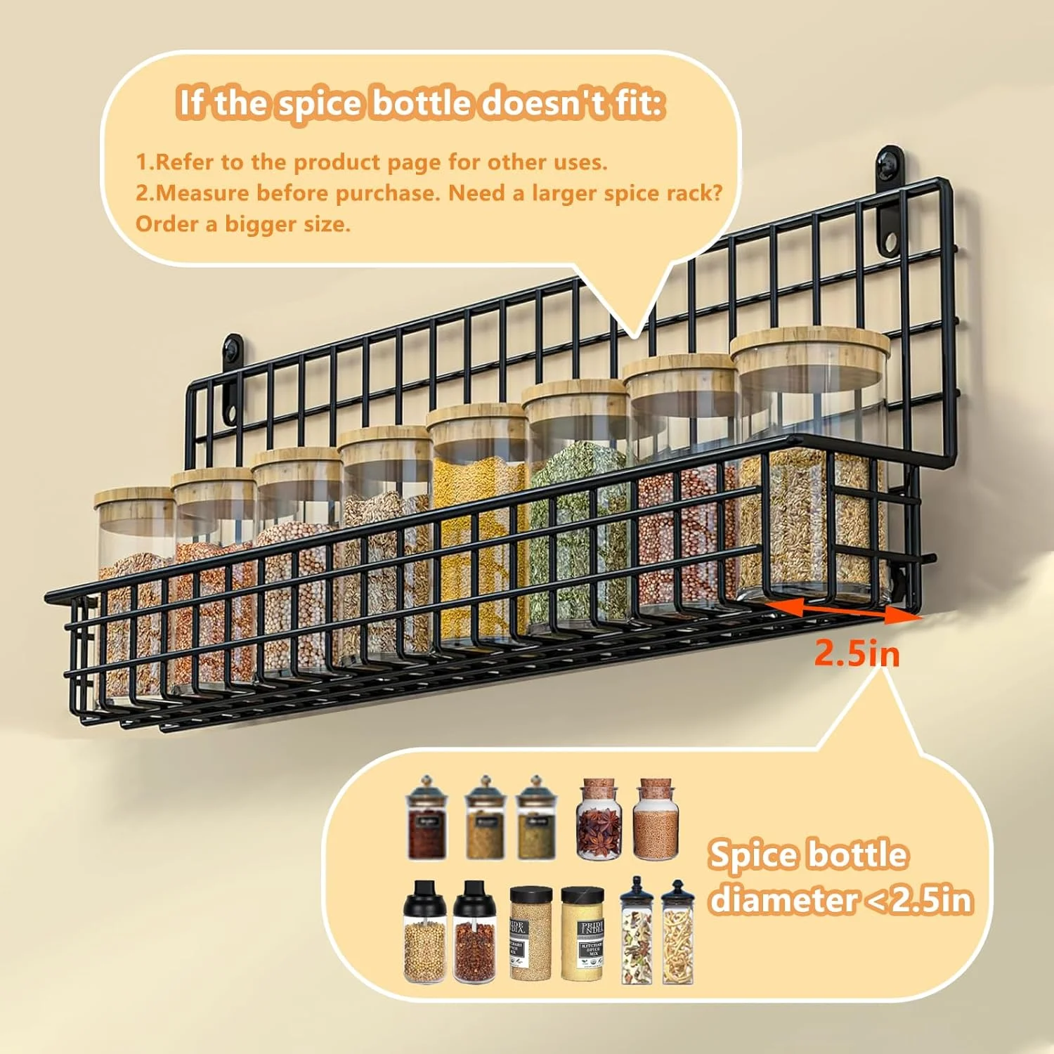 نگهدارنده ادویه X-cosrack، دیواری، 4 طبقه، قفسه های قابل چیدن برای نگهداری شیشه های ادویه، مناسب برای آشپزخانه و انبار، قابلیت نگهداری تا 36 شیشه (شماره ثبت اختراع: US D909,138 S) نگهدارنده ادویه X-cosrack، دیواری، 4 طبقه، قفسه های قابل چیدن برای نگهداری شیشه های ادویه، مناسب برای آشپزخانه و انبار، قابلیت نگهداری تا 36 شیشه (شماره ثبت اختراع: US D909,138 S)