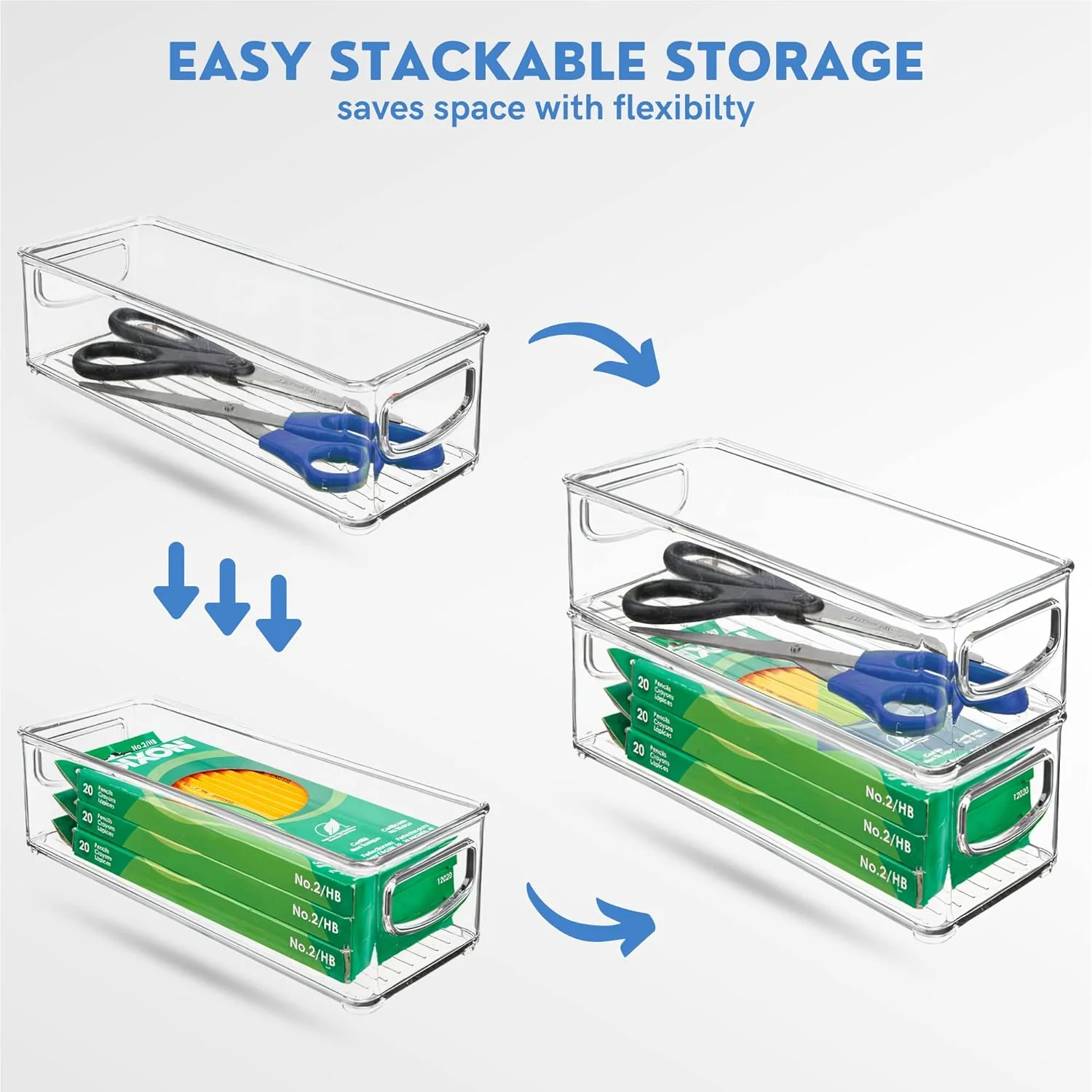 ای ورلد آنباکس هپینس، ست 6 تکه ظروف استوانه ای آشپزخانه و یخچال | نظم دهنده و ظروف نگهداری آشپزخانه | دارای کف ضخیم، دسته های منحنی | فاقد BPA و ساخته شده از مواد با گرید غذایی