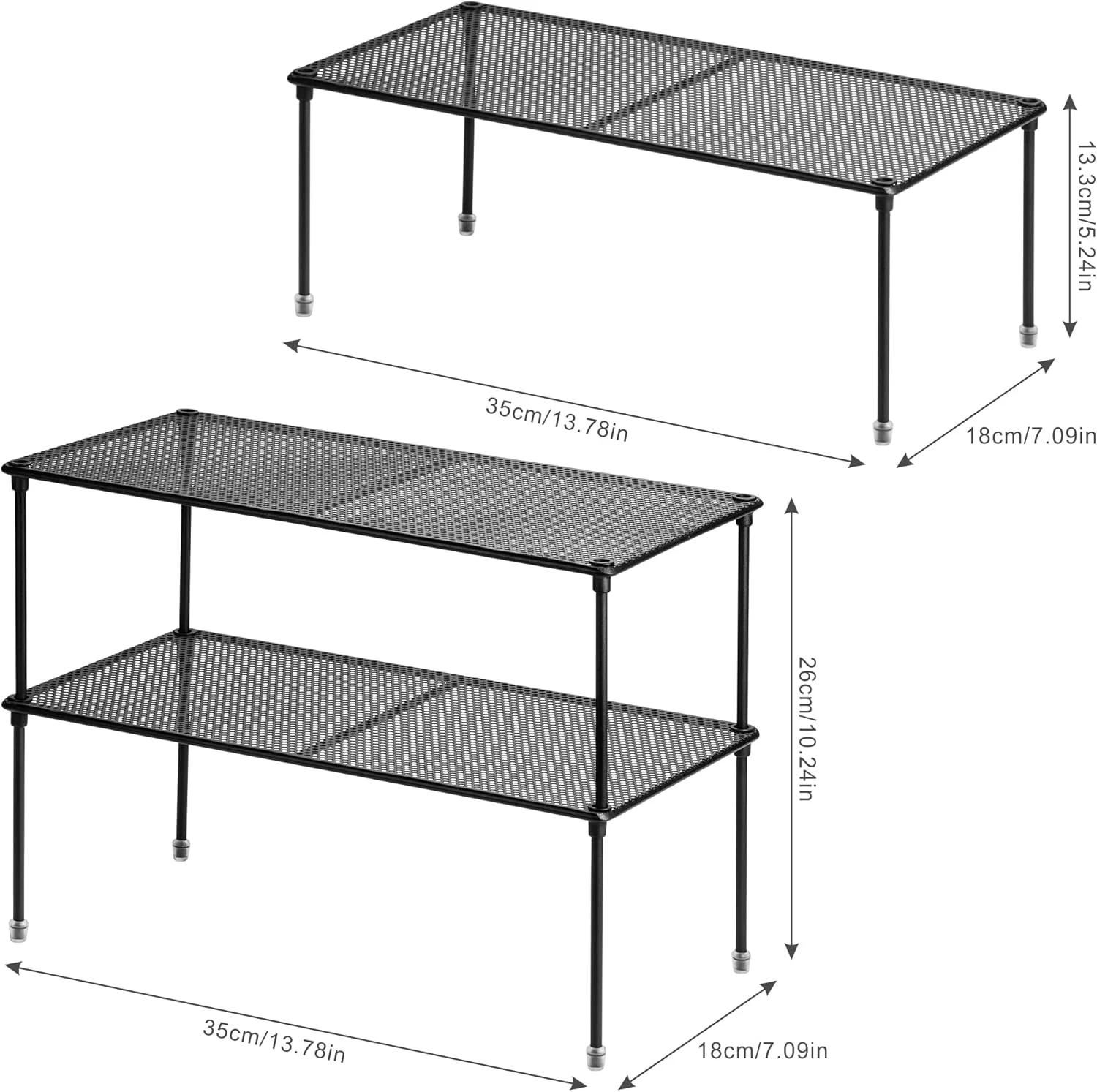 ارگانایزر قفسه کابینت آشپزخانه ASTOTSELL بسته 2 عددی، قفسه ذخیره سازی ارگانایزر کابینت قابل گسترش و چیدمان برای آشپزخانه، حمام، اتاق لباسشویی، ارگانایزر و ذخیره سازی کابینت