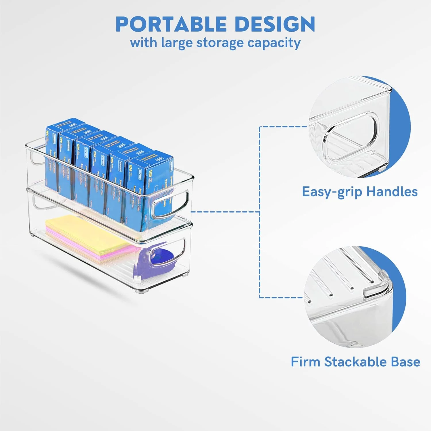 ای ورلد آنباکس هپینس، ست 6 تکه ظروف استوانه ای آشپزخانه و یخچال | نظم دهنده و ظروف نگهداری آشپزخانه | دارای کف ضخیم، دسته های منحنی | فاقد BPA و ساخته شده از مواد با گرید غذایی