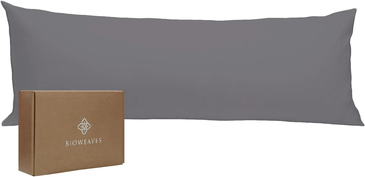 روکش بالش بدنه پنبه 100% ارگانیک BIOWEAVES برای روبالشی های بدنه با تراکم 300، بافت ساتن نرم دارای گواهینامه GOTS با بست زیپی - 53x137 سانتی متر، خاکستری روکش بالش بدنه پنبه 100% ارگانیک BIOWEAVES برای روبالشی های بدنه با تراکم 300، بافت ساتن نرم دارای گواهینامه GOTS با بست زیپی - 53x137 سانتی متر، خاکستری
