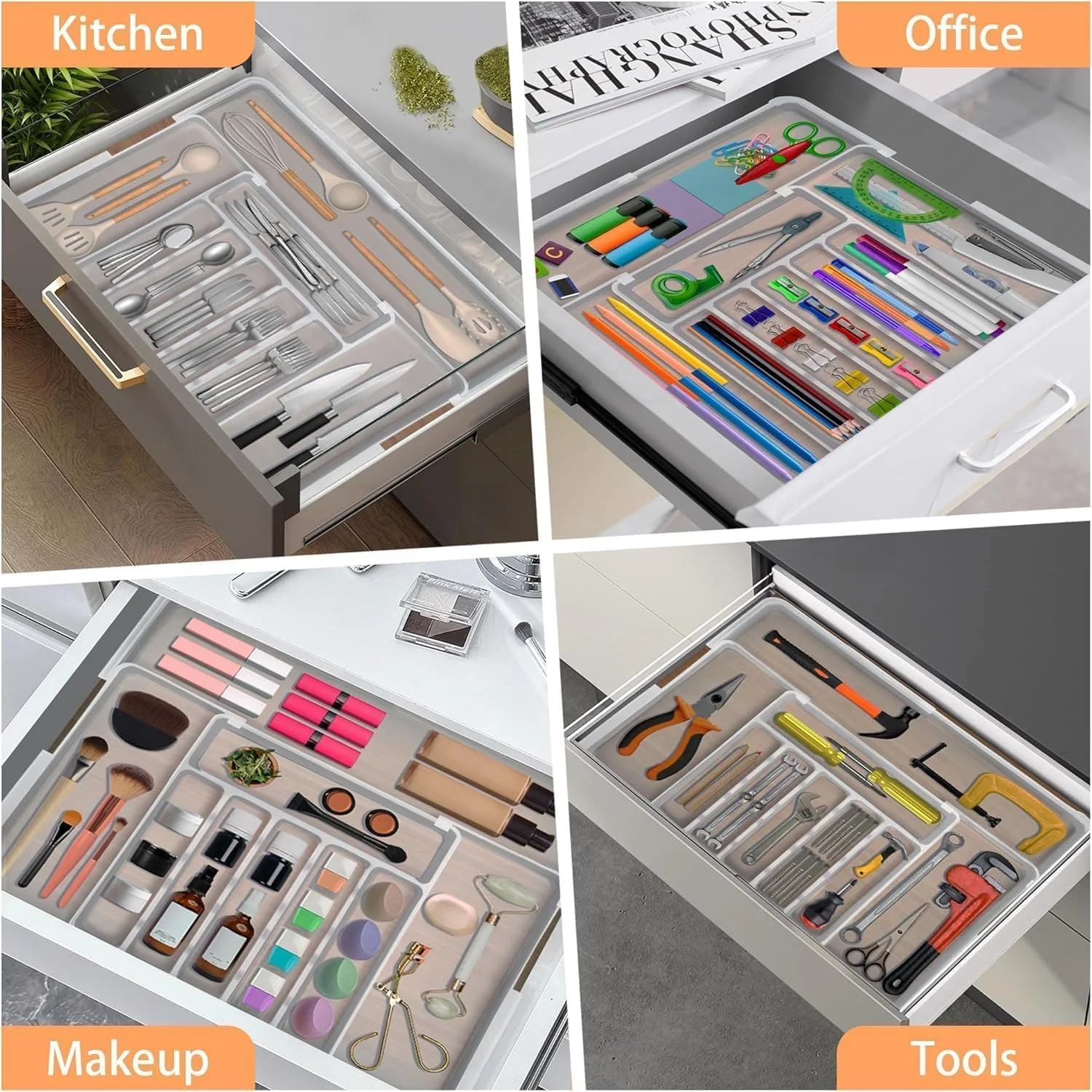 نکومی ارگنایزر بزرگتر کشو کارد و چنگال با 9 محفظه، ارگنایزر کشو آشپزخانه قابل گسترش 3 طرفه، ارگنایزر غیر لغزنده کشو لوازم، ارگنایزر بزرگ کشو برای قاشق، چنگال و چاقو (سفید) نکومی ارگنایزر بزرگتر کشو کارد و چنگال با 9 محفظه، ارگنایزر کشو آشپزخانه قابل گسترش 3 طرفه، ارگنایزر غیر لغزنده کشو لوازم، ارگنایزر بزرگ کشو برای قاشق، چنگال و چاقو (سفید)