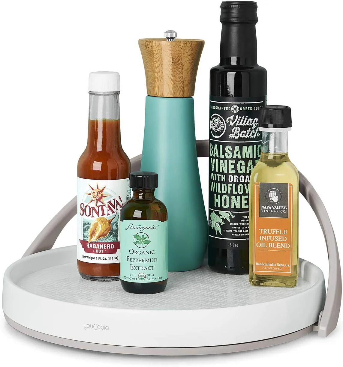 گرداننده کابینت آشپزخانه YouCopia Crazy Susan با قطر 28 سانتی متر، چرخش 360 درجه، مناسب برای نگهداری وسایل آشپزخانه، بدون نیاز به نصب، پلاستیک ABS بادوام، سفید گرداننده کابینت آشپزخانه YouCopia Crazy Susan با قطر 28 سانتی متر، چرخش 360 درجه، مناسب برای نگهداری وسایل آشپزخانه، بدون نیاز به نصب، پلاستیک ABS بادوام، سفید