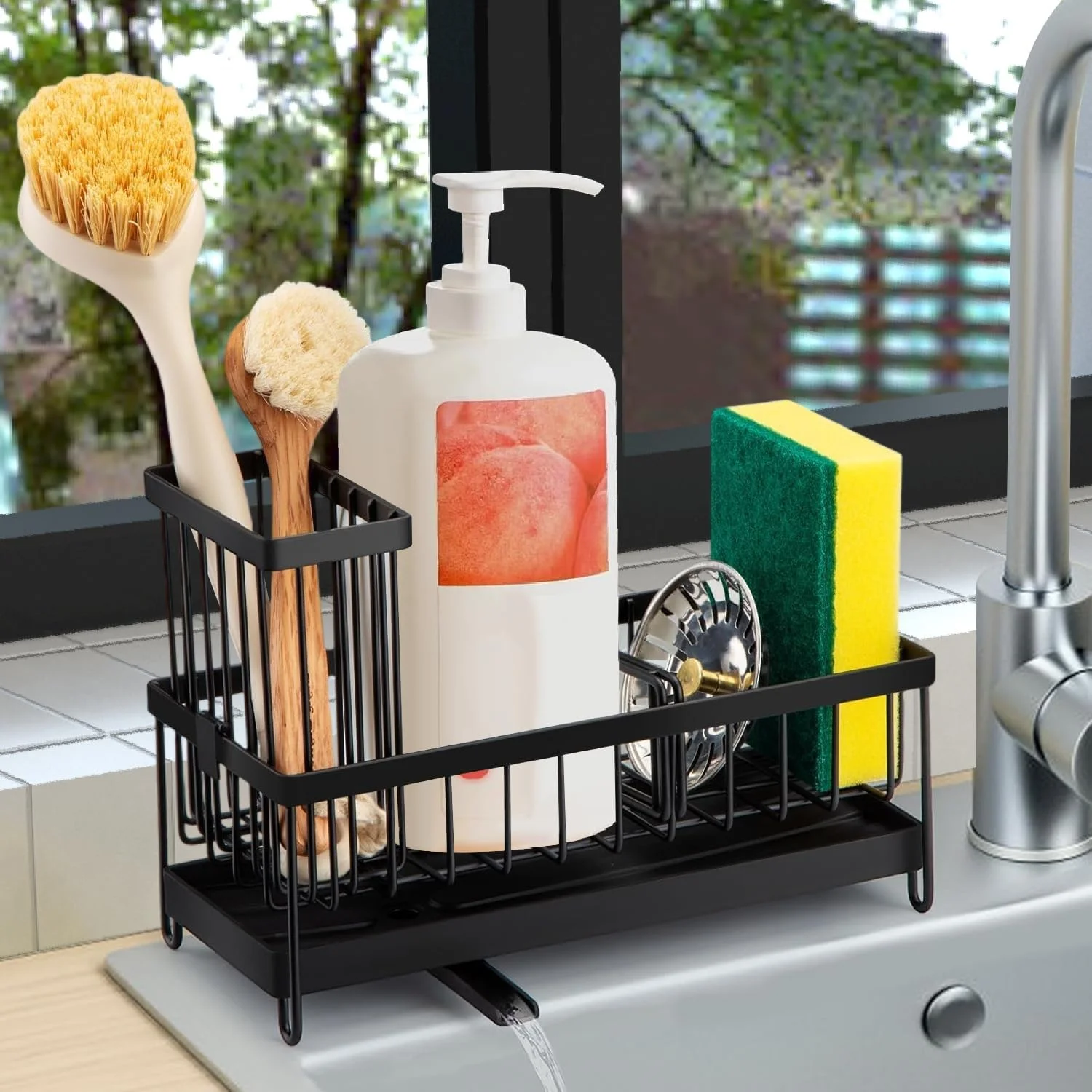 نگهدارنده اسفنج SPNOR برای سینک ظرفشویی، سازمان دهنده سینک ظرفشویی استیل ضد زنگ ضد زنگ، سازمان دهنده و لوازم ضروری برای نگهداری مایع ظرفشویی، 1 عدد نگهدارنده اسفنج SPNOR برای سینک ظرفشویی، سازمان دهنده سینک ظرفشویی استیل ضد زنگ ضد زنگ، سازمان دهنده و لوازم ضروری برای نگهداری مایع ظرفشویی، 1 عدد