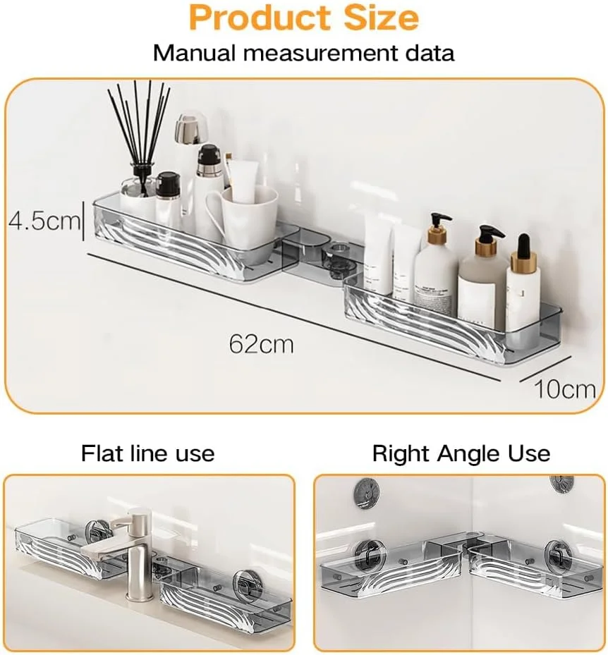 شلف بزرگ 24 اینچی با مکنده، قفسه سازمان دهنده قابل تنظیم بالای شیر آب، قفسه ذخیره سازی ضد زنگ برای پیشخوان آشپزخانه و حمام، بدون نیاز به سوراخ کاری شلف بزرگ 24 اینچی با مکنده، قفسه سازمان دهنده قابل تنظیم بالای شیر آب، قفسه ذخیره سازی ضد زنگ برای پیشخوان آشپزخانه و حمام، بدون نیاز به سوراخ کاری