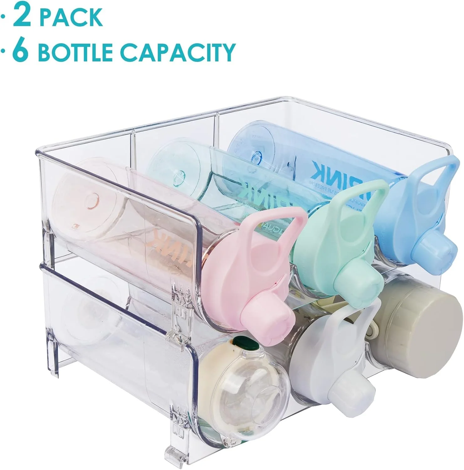 ارگانایزر بطری آب پلاستیکی TERRIFI، بسته 2 عددی قفسه نگهدارنده بطری قابل انباشت برای کابینت، روی میز آشپزخانه، سازماندهی انبار، یخچال، ارگانایزر فنجان ایستاده، نگهدارنده 6 بطری، شفاف ارگانایزر بطری آب پلاستیکی TERRIFI، بسته 2 عددی قفسه نگهدارنده بطری قابل انباشت برای کابینت، روی میز آشپزخانه، سازماندهی انبار، یخچال، ارگانایزر فنجان ایستاده، نگهدارنده 6 بطری، شفاف