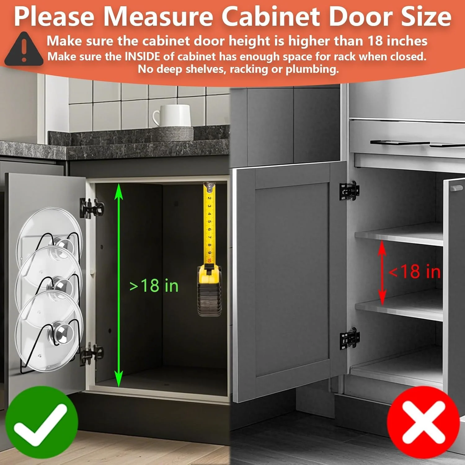 ارگانایزر درب قابلمه تزویق، بسته 2 عددی، نگهدارنده درب قابلمه 6 طبقه برای درب کابینت/دیوار صاف، نصب چسبی بدون نیاز به سوراخکاری، ضد زنگ، برای نگهداری در آشپزخانه، مشکی کلاسیک ارگانایزر درب قابلمه تزویق، بسته 2 عددی، نگهدارنده درب قابلمه 6 طبقه برای درب کابینت/دیوار صاف، نصب چسبی بدون نیاز به سوراخکاری، ضد زنگ، برای نگهداری در آشپزخانه، مشکی کلاسیک