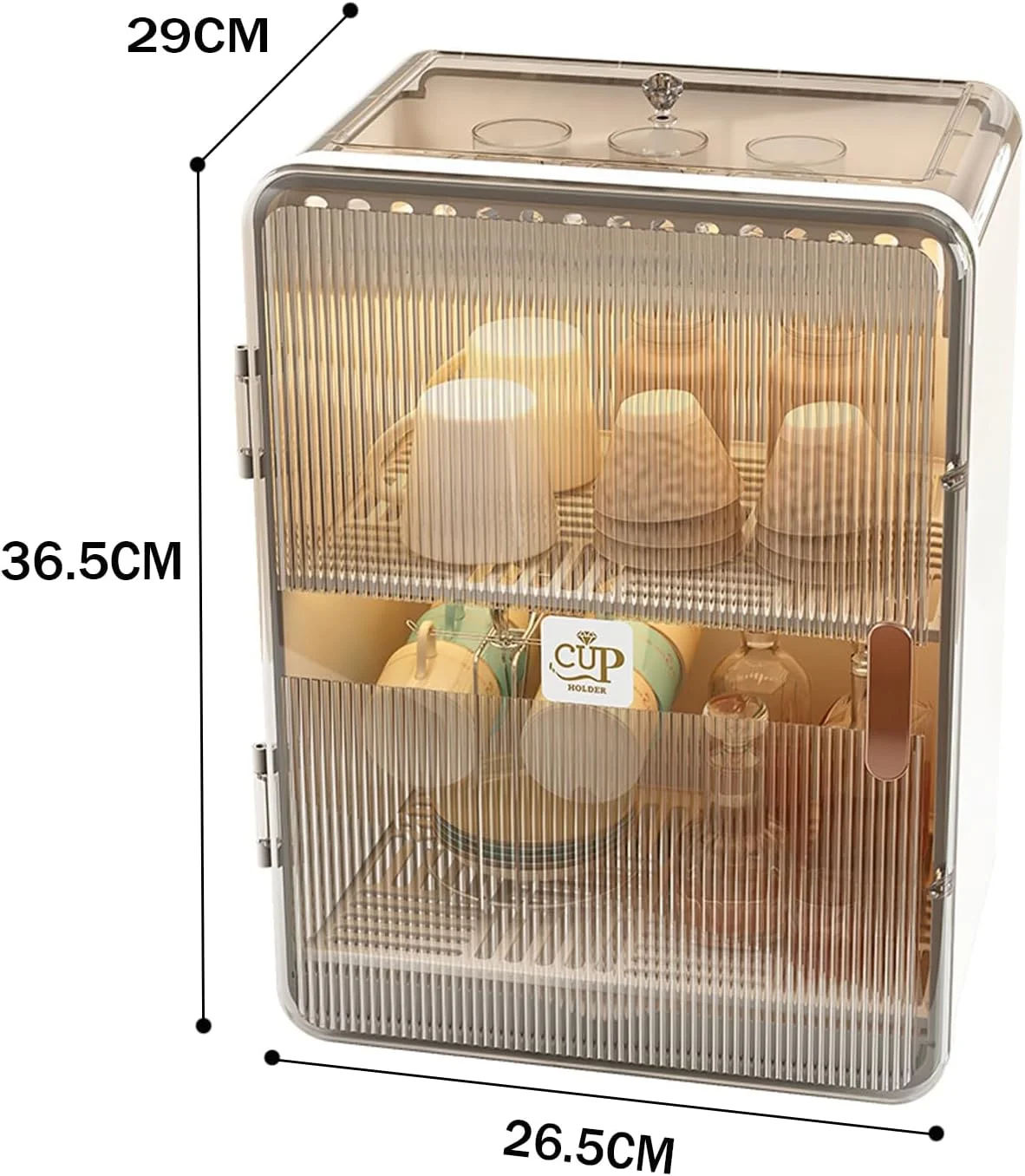 کابینت استند خشک کن ظروف U-HOOME، جاظرفی بزرگ ضد گرد و غبار برای خشک کردن شیشه شیر نوزاد، جعبه نگهداری و سازمان دهنده با درب، قفسه نگهداری آشپزخانه برای لیوان، بطری، کاسه و ماگ