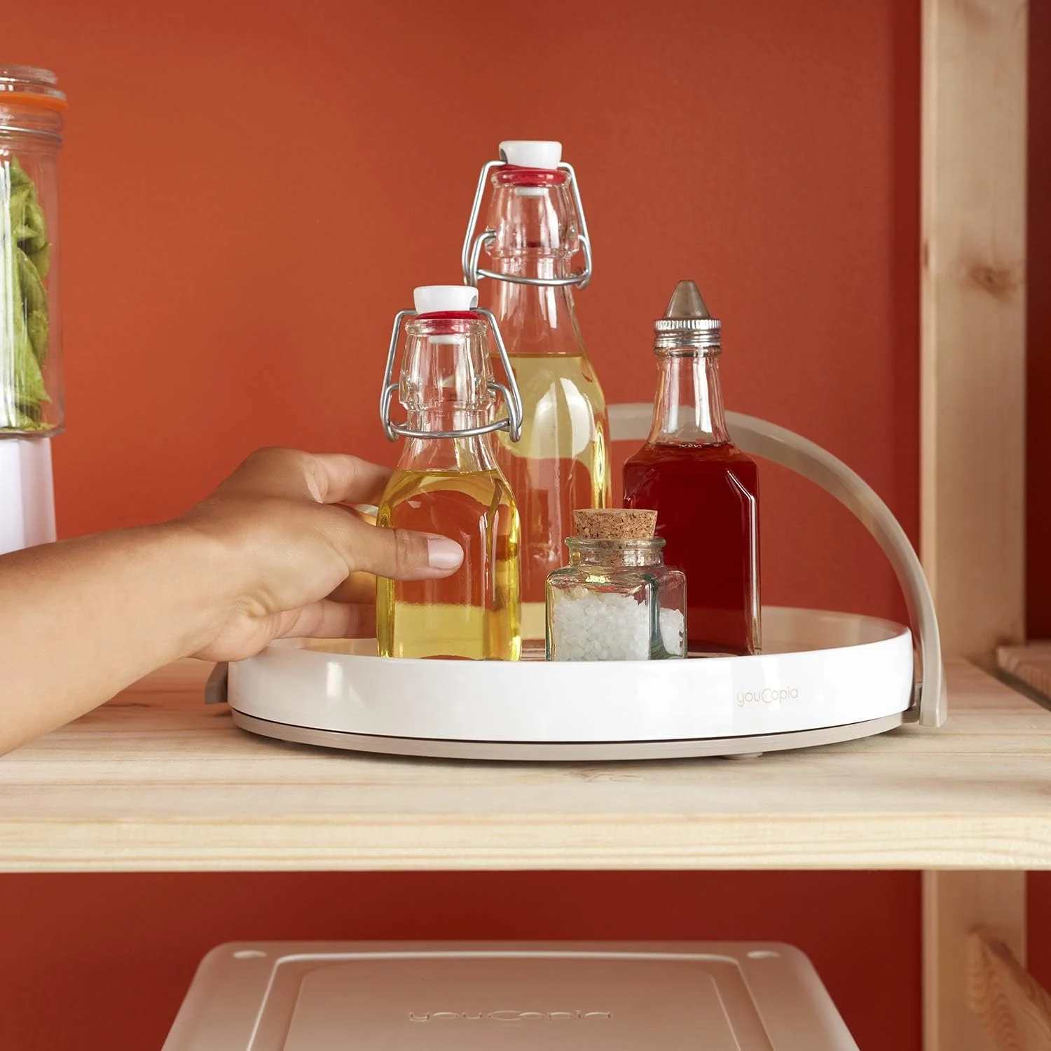 گرداننده کابینت آشپزخانه YouCopia Crazy Susan با قطر 28 سانتی متر، چرخش 360 درجه، مناسب برای نگهداری وسایل آشپزخانه، بدون نیاز به نصب، پلاستیک ABS بادوام، سفید گرداننده کابینت آشپزخانه YouCopia Crazy Susan با قطر 28 سانتی متر، چرخش 360 درجه، مناسب برای نگهداری وسایل آشپزخانه، بدون نیاز به نصب، پلاستیک ABS بادوام، سفید