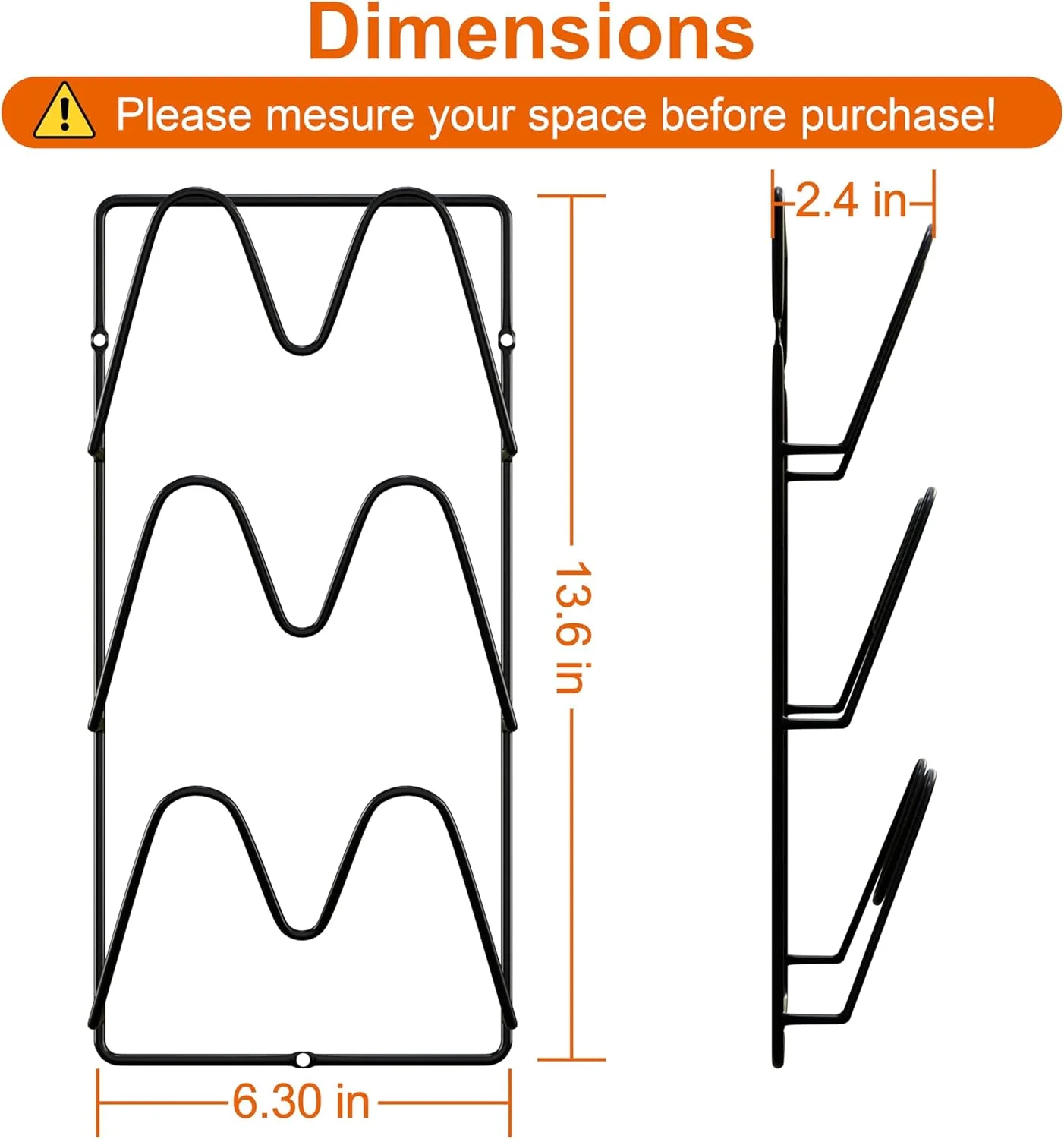 ارگانایزر درب قابلمه تزویق، بسته 2 عددی، نگهدارنده درب قابلمه 6 طبقه برای درب کابینت/دیوار صاف، نصب چسبی بدون نیاز به سوراخکاری، ضد زنگ، برای نگهداری در آشپزخانه، مشکی کلاسیک ارگانایزر درب قابلمه تزویق، بسته 2 عددی، نگهدارنده درب قابلمه 6 طبقه برای درب کابینت/دیوار صاف، نصب چسبی بدون نیاز به سوراخکاری، ضد زنگ، برای نگهداری در آشپزخانه، مشکی کلاسیک
