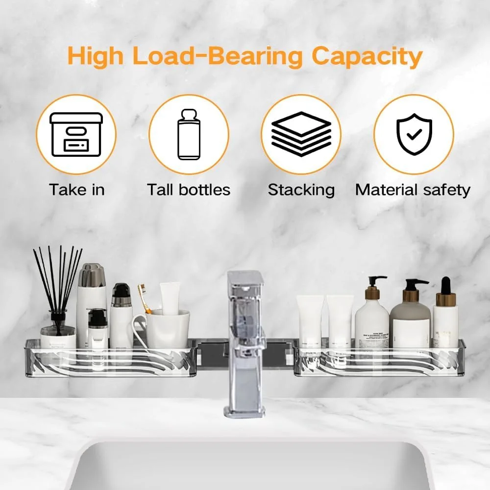 شلف بزرگ 24 اینچی با مکنده، قفسه سازمان دهنده قابل تنظیم بالای شیر آب، قفسه ذخیره سازی ضد زنگ برای پیشخوان آشپزخانه و حمام، بدون نیاز به سوراخ کاری شلف بزرگ 24 اینچی با مکنده، قفسه سازمان دهنده قابل تنظیم بالای شیر آب، قفسه ذخیره سازی ضد زنگ برای پیشخوان آشپزخانه و حمام، بدون نیاز به سوراخ کاری