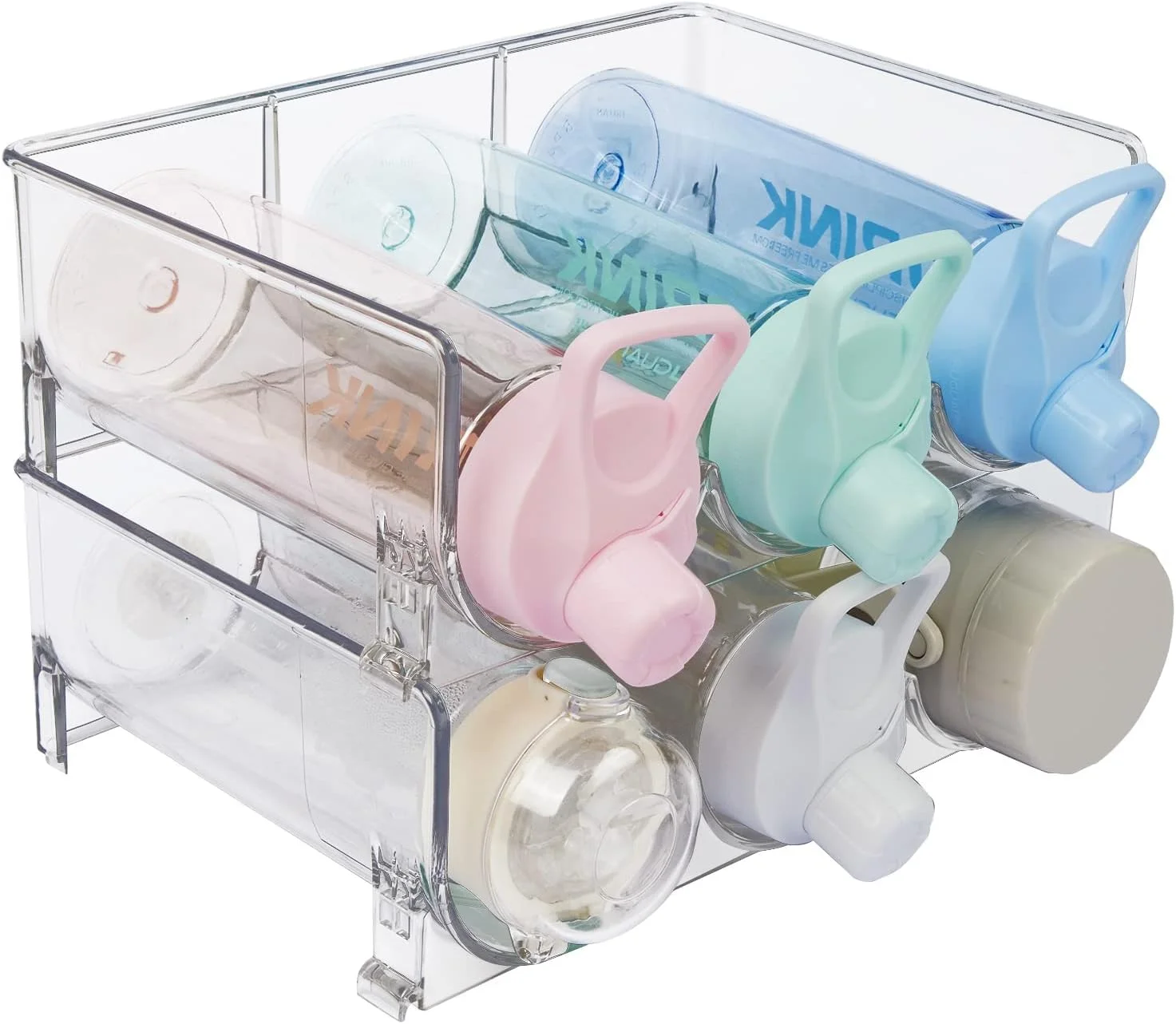 ارگانایزر بطری آب پلاستیکی TERRIFI، بسته 2 عددی قفسه نگهدارنده بطری قابل انباشت برای کابینت، روی میز آشپزخانه، سازماندهی انبار، یخچال، ارگانایزر فنجان ایستاده، نگهدارنده 6 بطری، شفاف ارگانایزر بطری آب پلاستیکی TERRIFI، بسته 2 عددی قفسه نگهدارنده بطری قابل انباشت برای کابینت، روی میز آشپزخانه، سازماندهی انبار، یخچال، ارگانایزر فنجان ایستاده، نگهدارنده 6 بطری، شفاف
