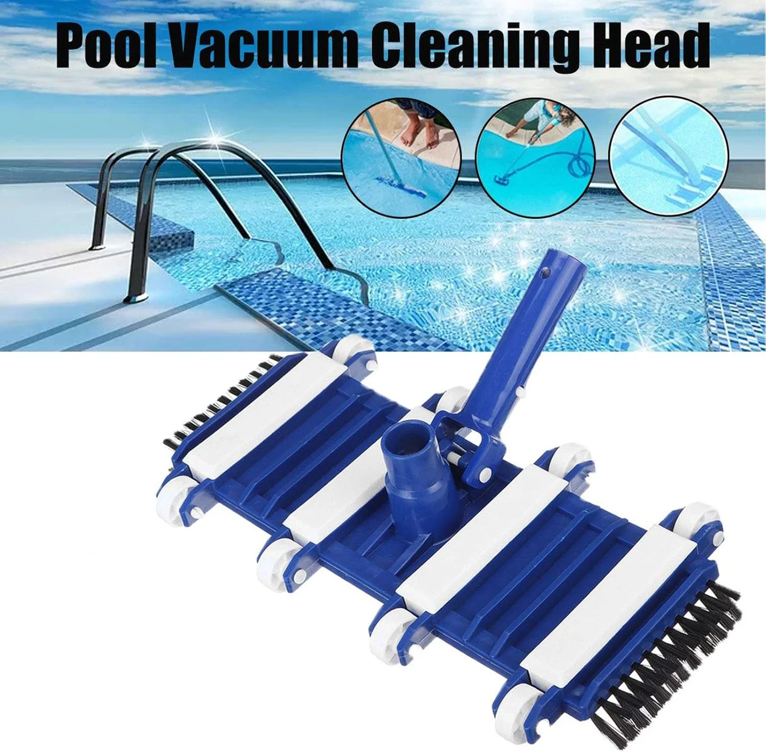 سر جاروبرقی استخر GZDtdsd، برس بادوام برای تمیز کردن دیوار و کف استخر به همراه برس جانبی، ابزار تمیز کننده زیر آب برای تمیز کردن استخر، 14 اینچ سر جاروبرقی استخر GZDtdsd، برس بادوام برای تمیز کردن دیوار و کف استخر به همراه برس جانبی، ابزار تمیز کننده زیر آب برای تمیز کردن استخر، 14 اینچ