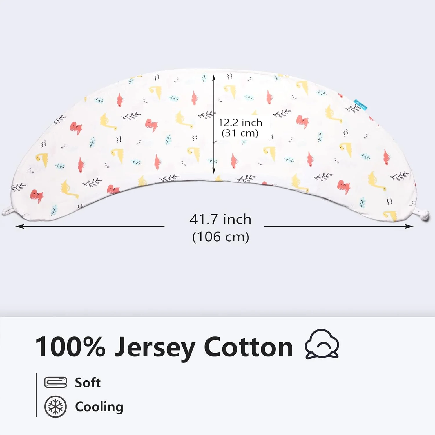 روبالشی نخی پنبه ای طرح دایناسور کودکانه برای بالش بارداری تمام بدن BYRIVER روبالشی نخی پنبه ای طرح دایناسور کودکانه برای بالش بارداری تمام بدن BYRIVER