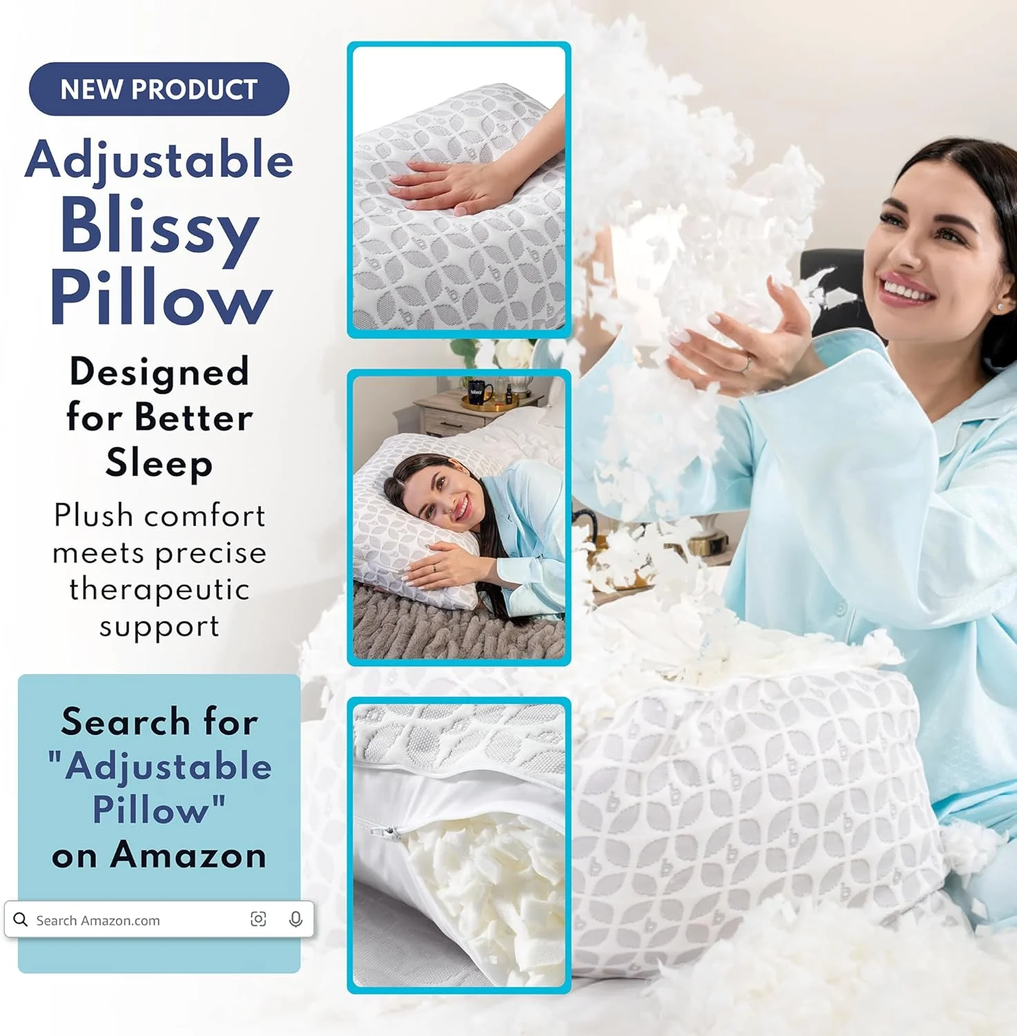 روبالشی ابریشمی Blissy - ابریشم خالص توت 100% - الیاف درجه یک 6A با تراکم 22 Momme - روکش بالش ساتن برای مو و پوست - سایز استاندارد، کوئین و کینگ با زیپ مخفی روبالشی ابریشمی Blissy - ابریشم خالص توت 100% - الیاف درجه یک 6A با تراکم 22 Momme - روکش بالش ساتن برای مو و پوست - سایز استاندارد، کوئین و کینگ با زیپ مخفی