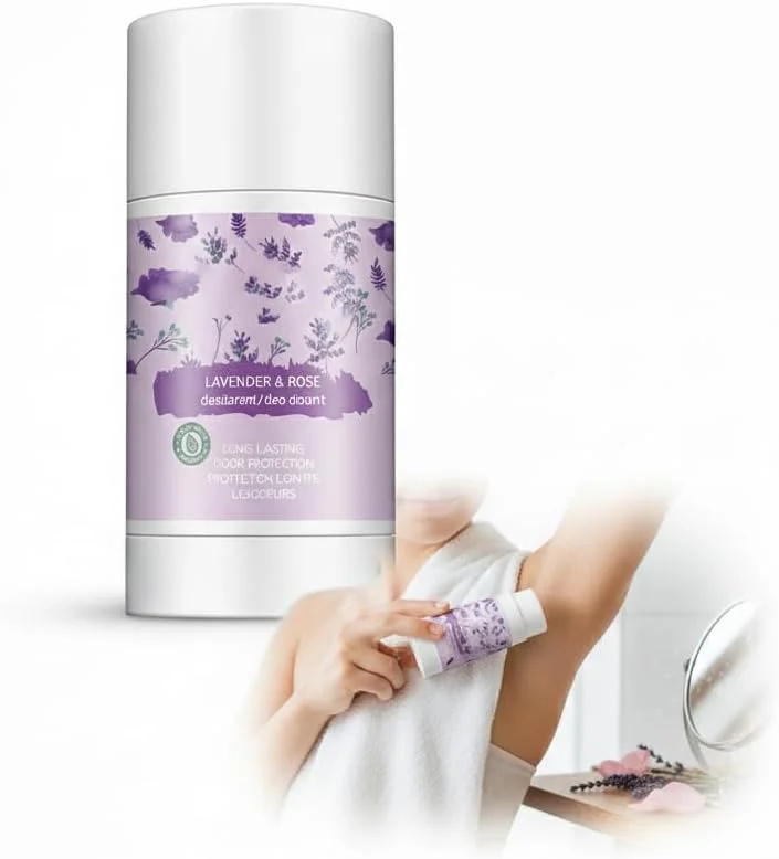 Natural Deodorant for Women and Men Aluminum Free, Body Deodorant Antiperspirant, Deodorant Solid Stick Cream, long lasting Odor Control Eliminate, Relaxing Armpit Sweat (lavender rose type 40g)