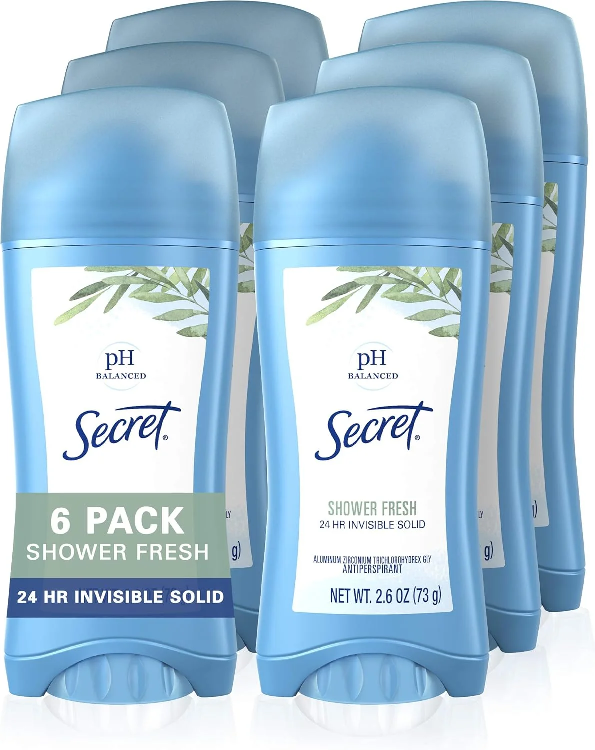 مام ضد تعریق زنانه سکرت، رایحه شاور فرش، جامد نامرئی، 73 گرم، بسته 6 عددی
