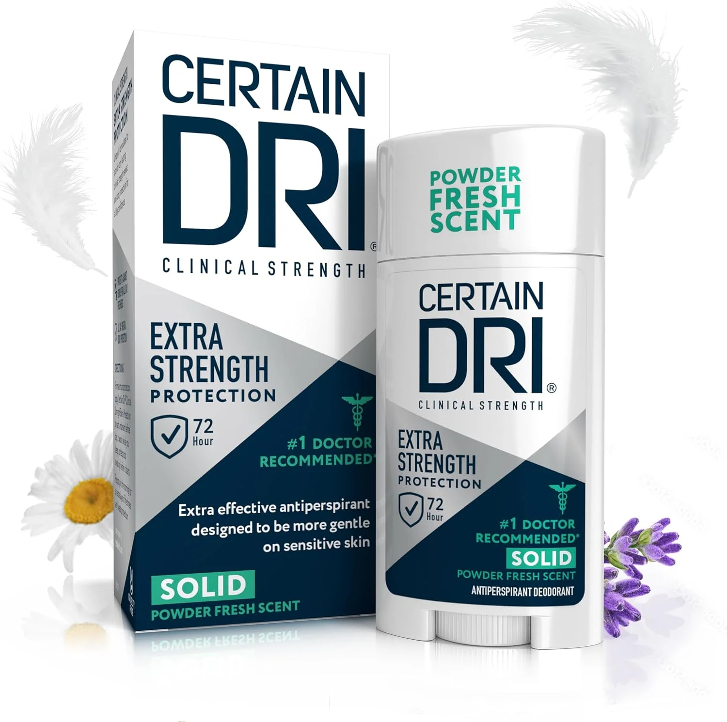 دئودورانت ضد تعریق قوی Certain Dri | محافظت فوق العاده موثر در برابر تعریق بیش از حد | ملایم تر برای پوست های حساس | جامد | 1.7 اونس | بسته 1 عددی