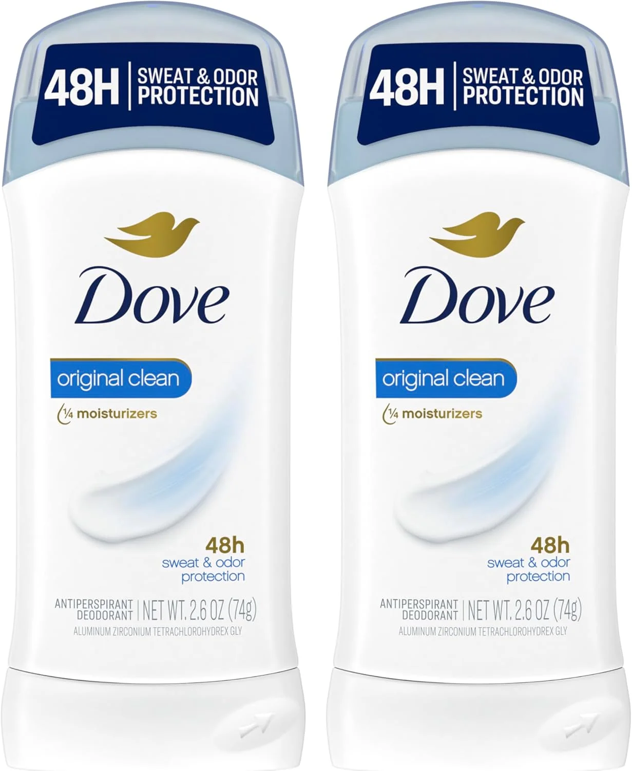 استیک ضد تعریق و دئودورانت زنانه داو مدل Invisible Solid، رایحه Original Clean، محافظت در برابر تعریق و بوی زیر بغل در تمام طول روز، 74 گرم، بسته 2 عددی