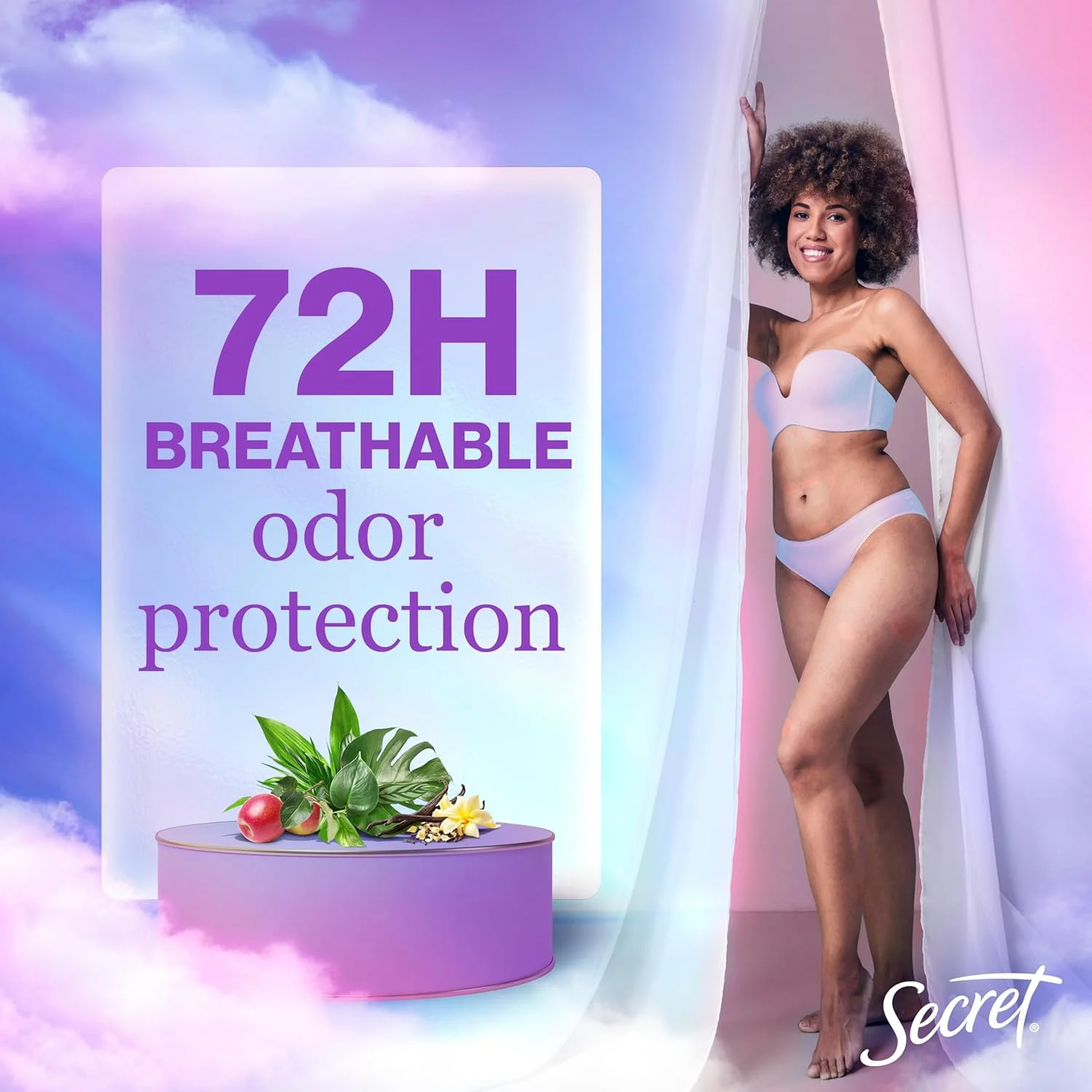 مام ضد تعریق و دئودورانت زنانه سکرت، جامد نامرئی با رایحه وانیل، 74 گرم (بسته 3 عددی)