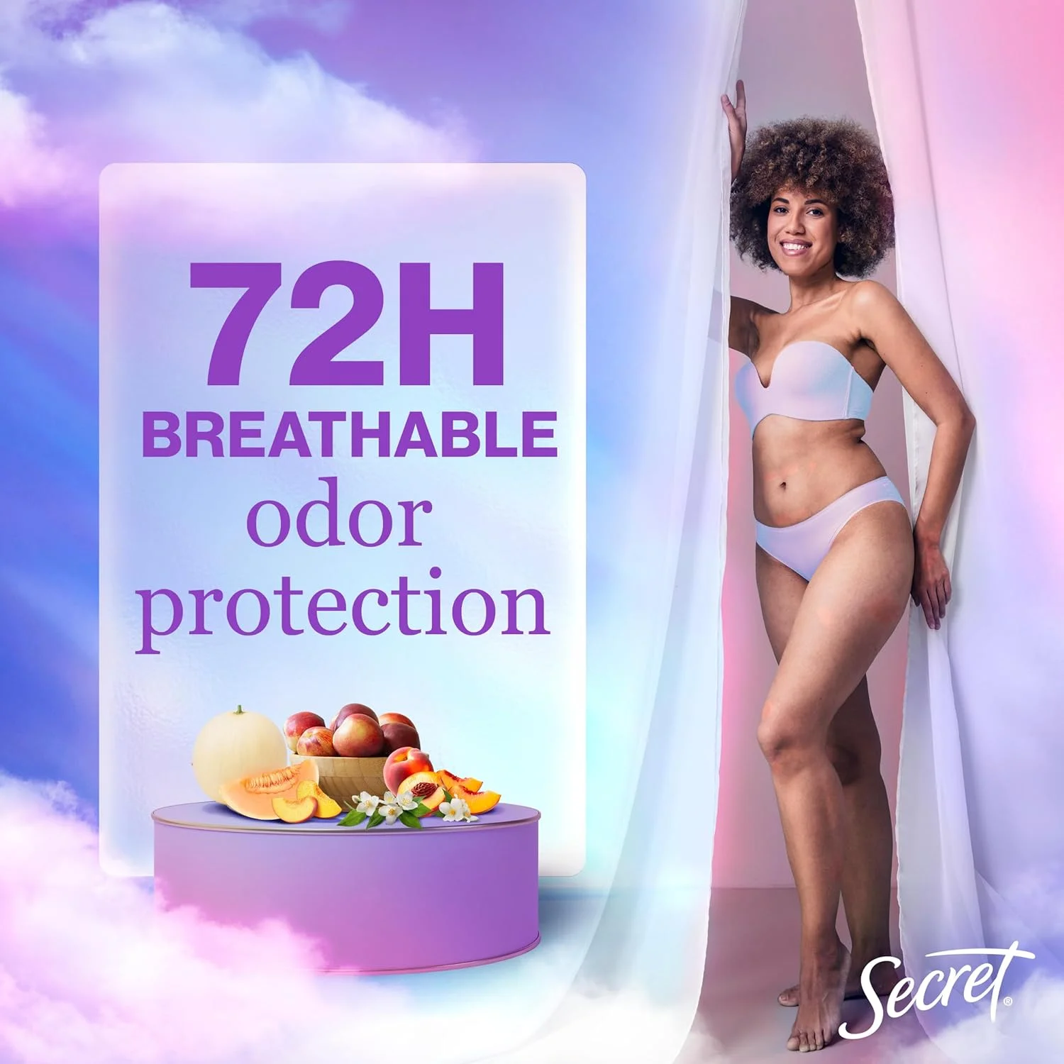 ضد تعریق و دئودورانت جامد نامرئی سکرت، رایحه شلیل، 73 گرم (بسته بندی ممکن است متفاوت باشد)