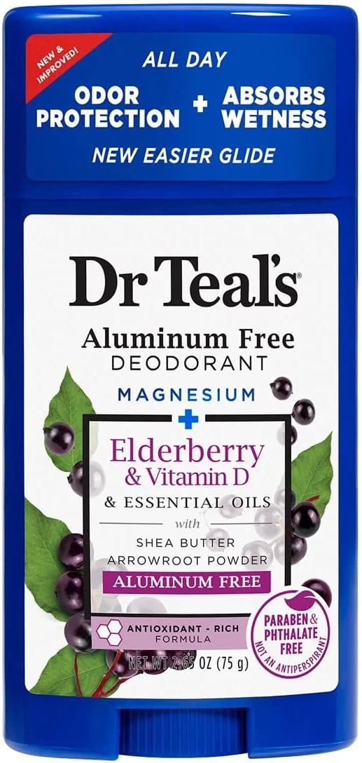 دئودورانت بدون آلومینیوم Dr Teal's با رایحه انگور سیاه و ویتامین D، حجم 75 گرم