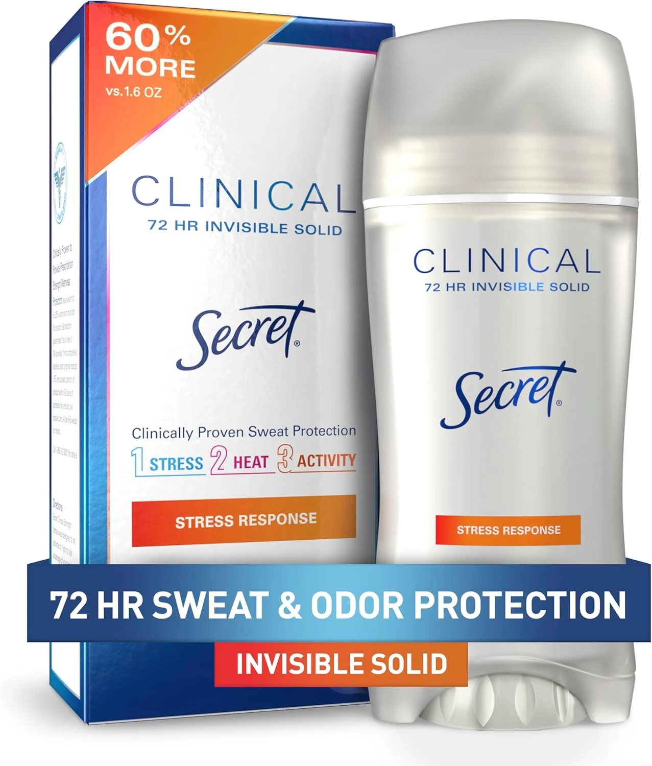 Secret Stress Response Antiperspirant Deodorant 48HR Invisible Solid + ProVitamin B5, 2.6 OZ (Pack of 3) Secret Stress Response Antiperspirant Deodorant 48HR Invisible Solid + ProVitamin B5, 2.6 OZ (Pack of 3)