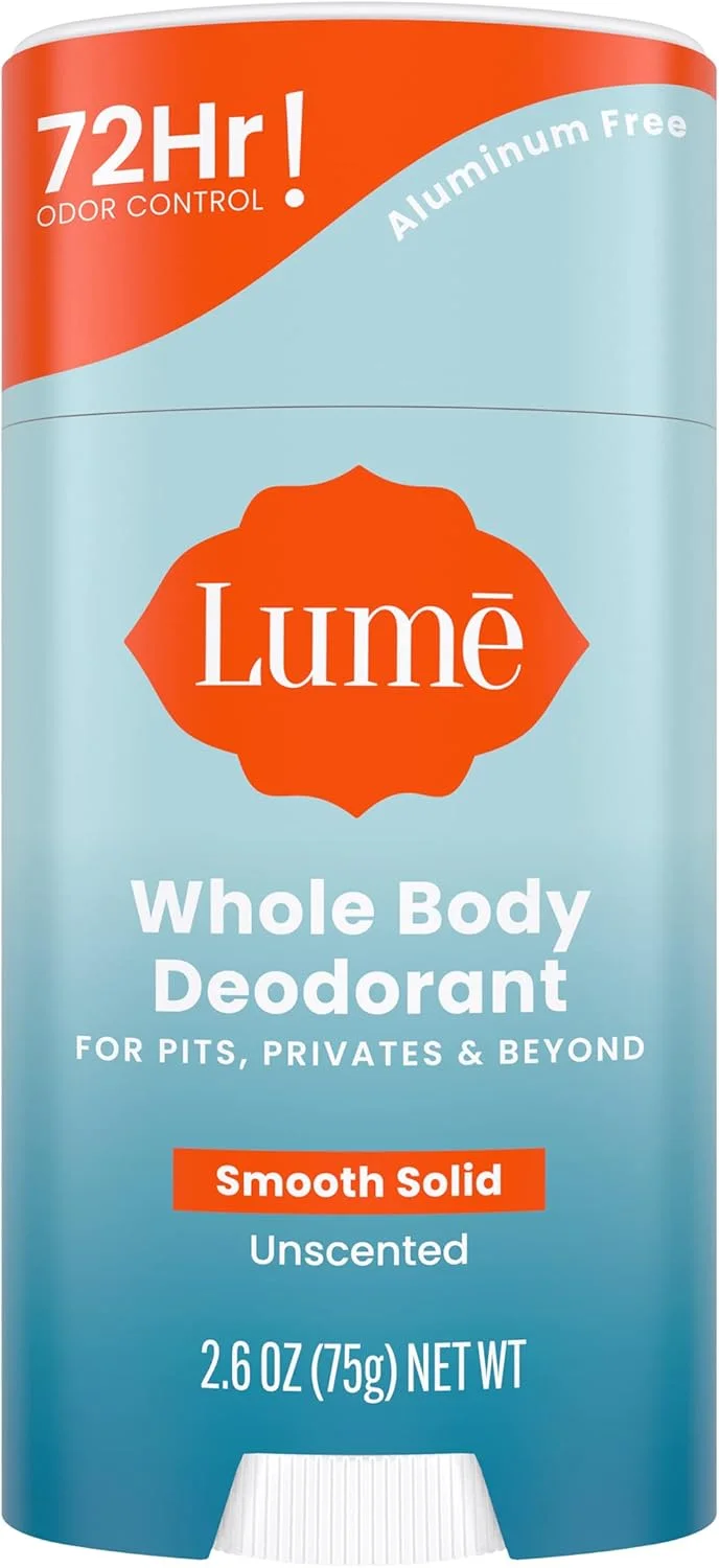 LUME (Unscented) - Natural Solid Deodorant Stick - Whole Body Deodorant - Aluminium-Free, Baking Soda-Free, Hypoallergenic, Safe For Sensitive Skin - 77ml Solid Stick (Unscented)