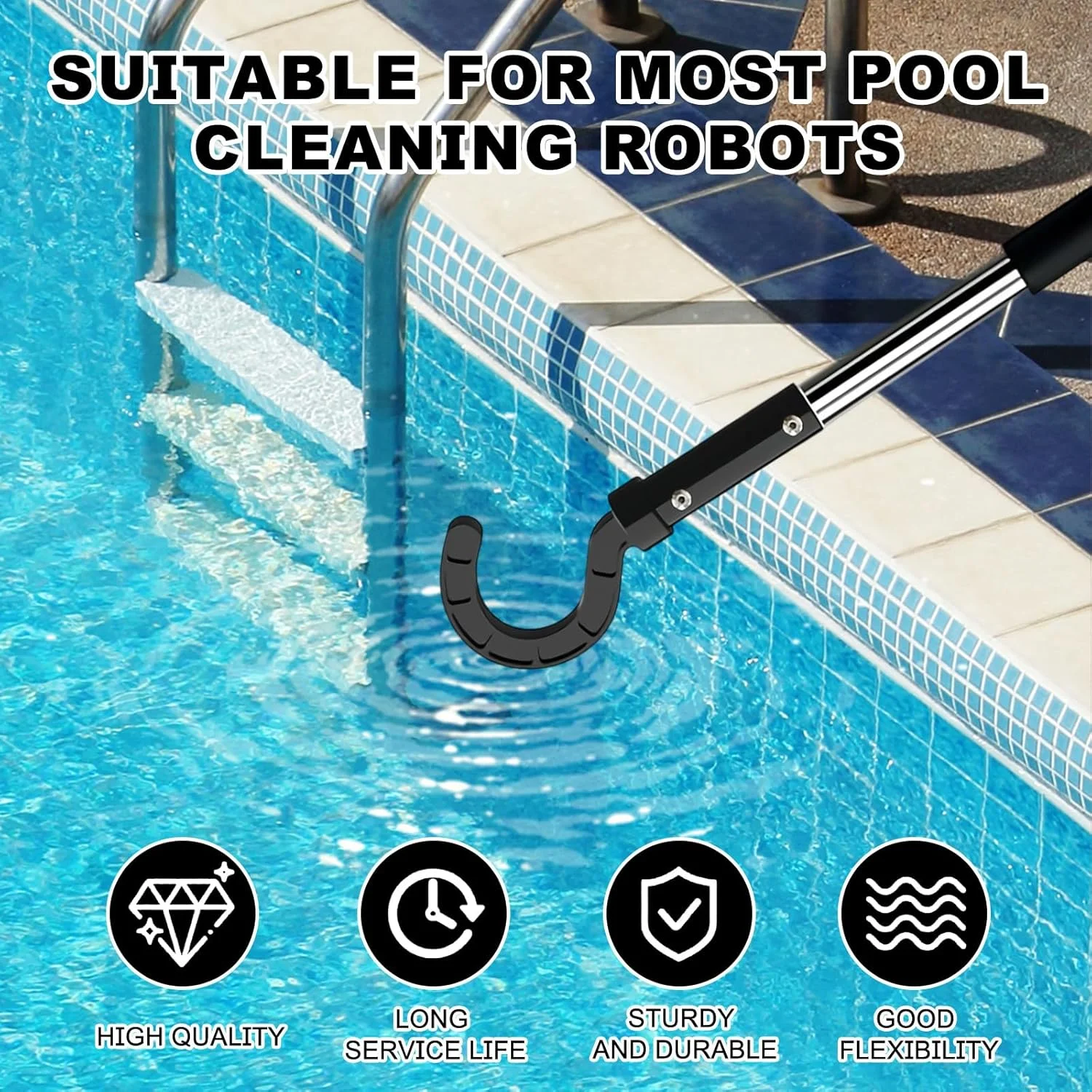 قلاب FINELYCR برای ربات های استخر، قلاب های جانبی برای جاروبرقی ربات استخر با 5 میله استیل ضد زنگ قابل جابجایی، قلاب های لوازم جانبی تمیز کننده استخر 180 سانتی متری، برای تمیز کردن عمومی استخر، استخر شنا قلاب FINELYCR برای ربات های استخر، قلاب های جانبی برای جاروبرقی ربات استخر با 5 میله استیل ضد زنگ قابل جابجایی، قلاب های لوازم جانبی تمیز کننده استخر 180 سانتی متری، برای تمیز کردن عمومی استخر، استخر شنا