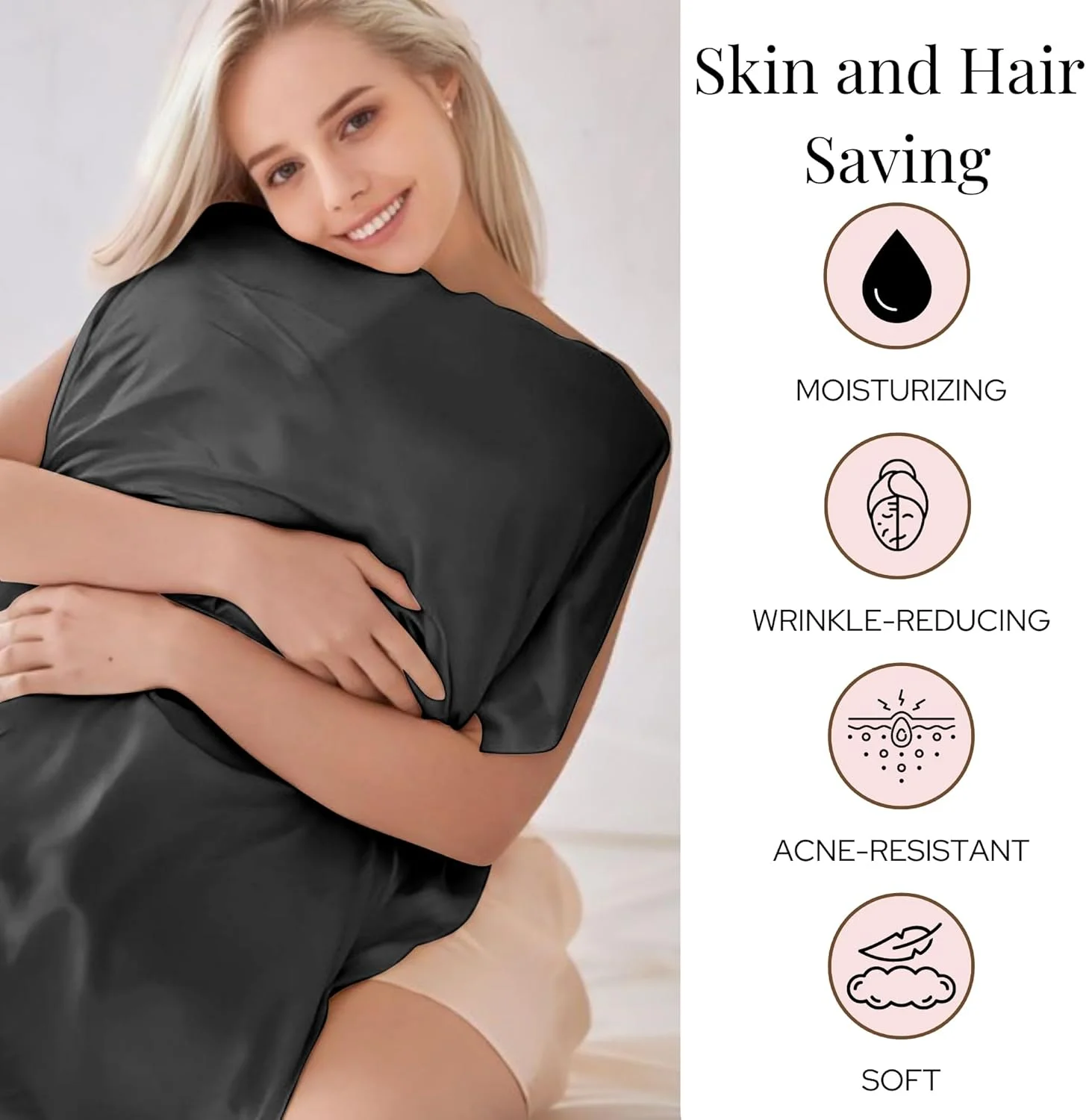 روبالشی ساتن ColourNest مناسب مو و پوست، بسته 2 عددی، روبالشی ساتن ابریشمی با بستن پاکتی، شامل اسکرانچی و کلاه ساتن، سایز استاندارد 50x76 سانتی متر، مشکی روبالشی ساتن ColourNest مناسب مو و پوست، بسته 2 عددی، روبالشی ساتن ابریشمی با بستن پاکتی، شامل اسکرانچی و کلاه ساتن، سایز استاندارد 50x76 سانتی متر، مشکی