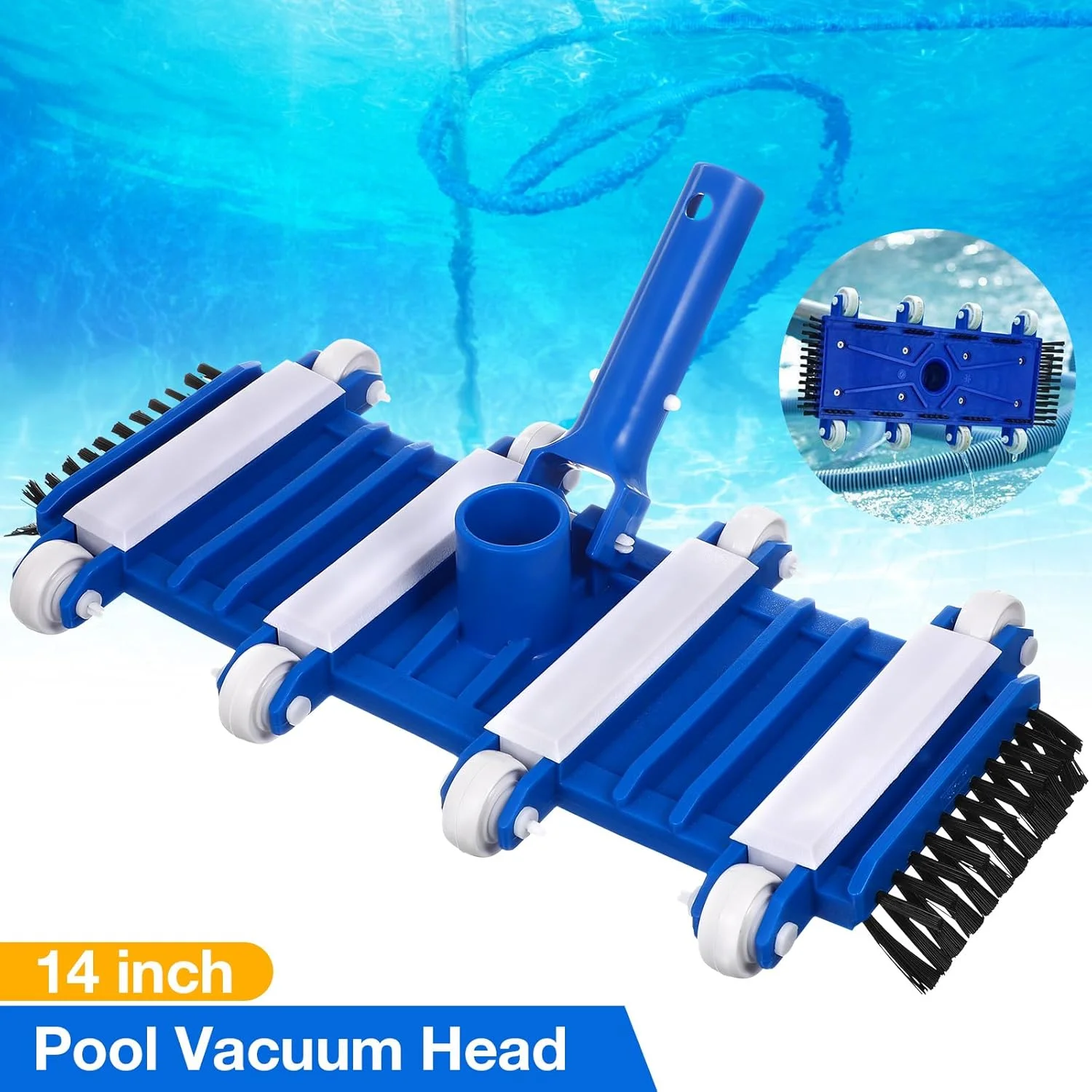 SUPVOX Swimming Pool Vacuum Head: Professional Manual Vacuum Cleaner Attachment with Brush - Heavy Duty 15 Inch for Inground Pools SUPVOX Swimming Pool Vacuum Head: Professional Manual Vacuum Cleaner Attachment with Brush - Heavy Duty 15 Inch for Inground Pools