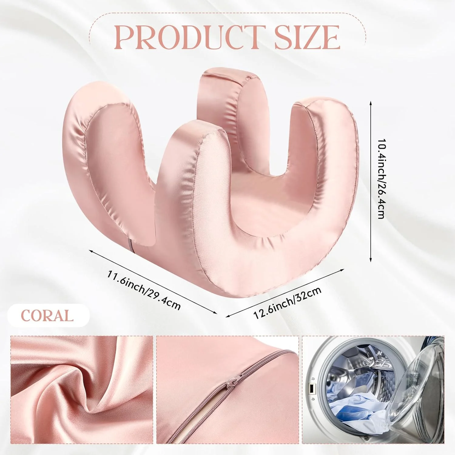 روبالشی ماساژ صورت Cinnvoice (فقط روبالشی) خوابیدن به رو برای جلوگیری از چین و چروک، ساتن برای حفظ چین و چروک صورت و خطوط خواب (مرجانی) روبالشی ماساژ صورت Cinnvoice (فقط روبالشی) خوابیدن به رو برای جلوگیری از چین و چروک، ساتن برای حفظ چین و چروک صورت و خطوط خواب (مرجانی)