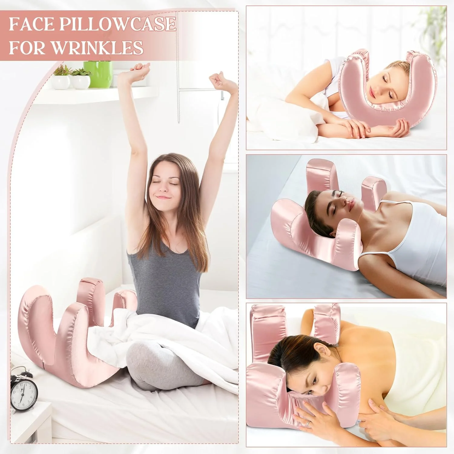 روبالشی ماساژ صورت Cinnvoice (فقط روبالشی) خوابیدن به رو برای جلوگیری از چین و چروک، ساتن برای حفظ چین و چروک صورت و خطوط خواب (مرجانی) روبالشی ماساژ صورت Cinnvoice (فقط روبالشی) خوابیدن به رو برای جلوگیری از چین و چروک، ساتن برای حفظ چین و چروک صورت و خطوط خواب (مرجانی)