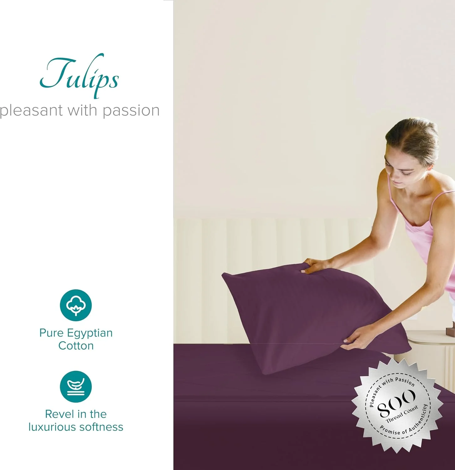 ست 2 عددی روبالشی کینگ سایز کارسا لینن، پنبه مصری لوکس - 800 نخ، روبالشی های آلوئی برای خواب، نرم، خنک کننده، روکش ساتن، کیفیت هتل با الیاف بلند ست 2 عددی روبالشی کینگ سایز کارسا لینن، پنبه مصری لوکس - 800 نخ، روبالشی های آلوئی برای خواب، نرم، خنک کننده، روکش ساتن، کیفیت هتل با الیاف بلند