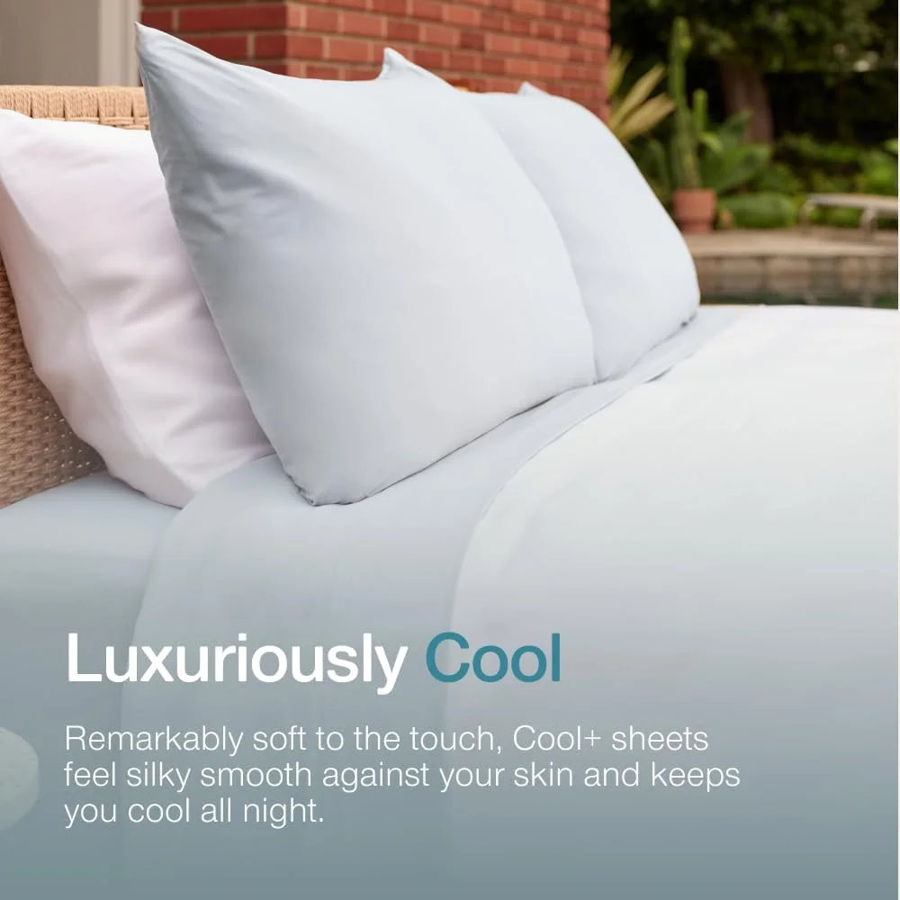 ست 2 عددی روبالشی خنک کننده کامفی بای کوپ کول اسپا، روبالشی های سفید ملکه، روبالشی، روبالشی لوکس با کیفیت هتل و اسپا برای بالش خنک کننده، روبالشی های قابل تنفس برای بالش های تخت ست 2 عددی روبالشی خنک کننده کامفی بای کوپ کول اسپا، روبالشی های سفید ملکه، روبالشی، روبالشی لوکس با کیفیت هتل و اسپا برای بالش خنک کننده، روبالشی های قابل تنفس برای بالش های تخت