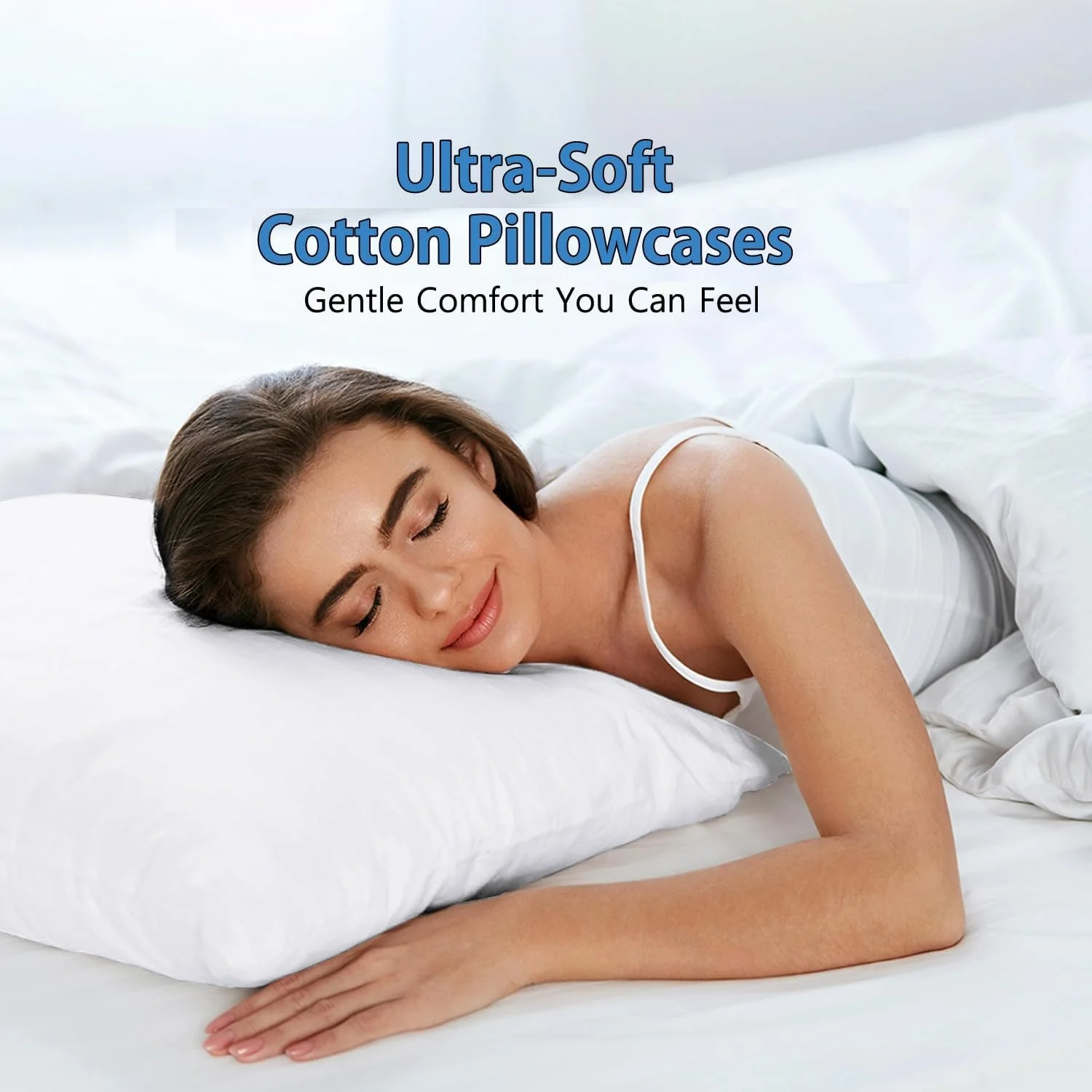 روبالشی های سفید با کیفیت عالی Comfort Beddings، ترکیب 100% پنبه، سوپرکینگ، بسته 2 عددی، فوق العاده نرم با بستن پاکتی (سایز سوپرکینگ 50cm x 90cm) روبالشی های سفید با کیفیت عالی Comfort Beddings، ترکیب 100% پنبه، سوپرکینگ، بسته 2 عددی، فوق العاده نرم با بستن پاکتی (سایز سوپرکینگ 50cm x 90cm)