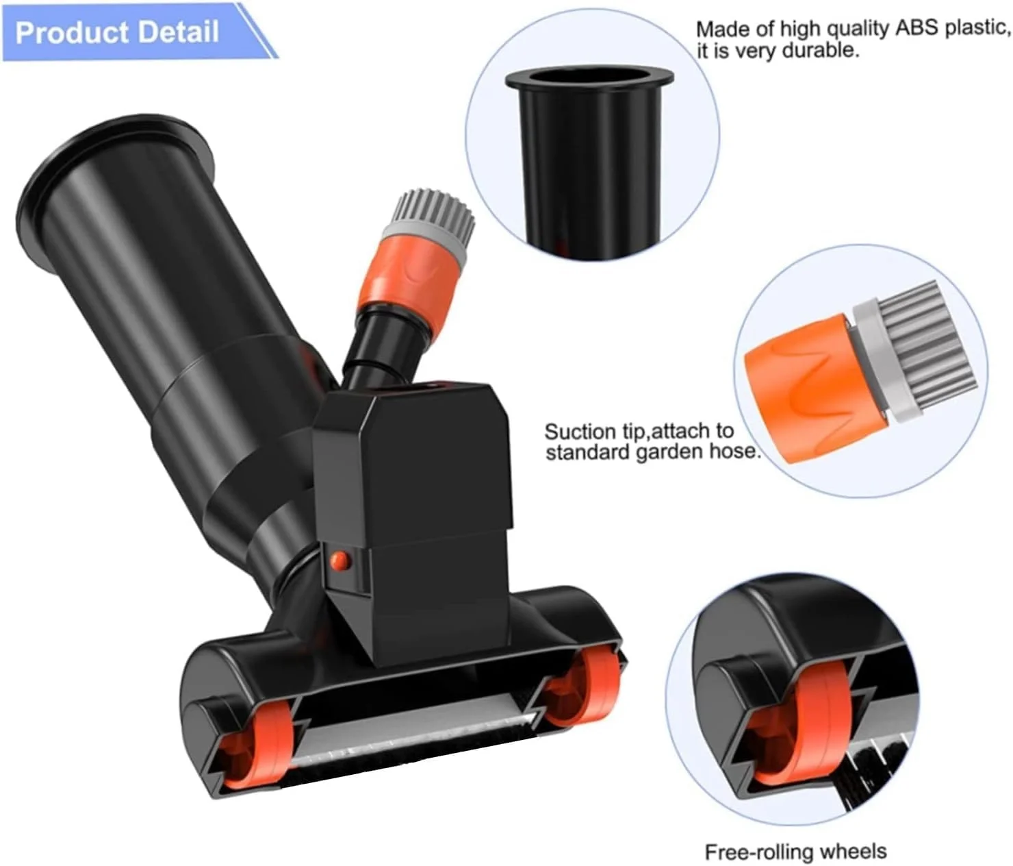 جاروبرقی استخری Excefore، کیت نگهداری استخر قابل حمل با میله آلومینیومی، جت جاروبرقی زیر آب، کیسه توری - برای تمیز کردن برگ، خاک، شن و لای استخر، حوض و فواره
