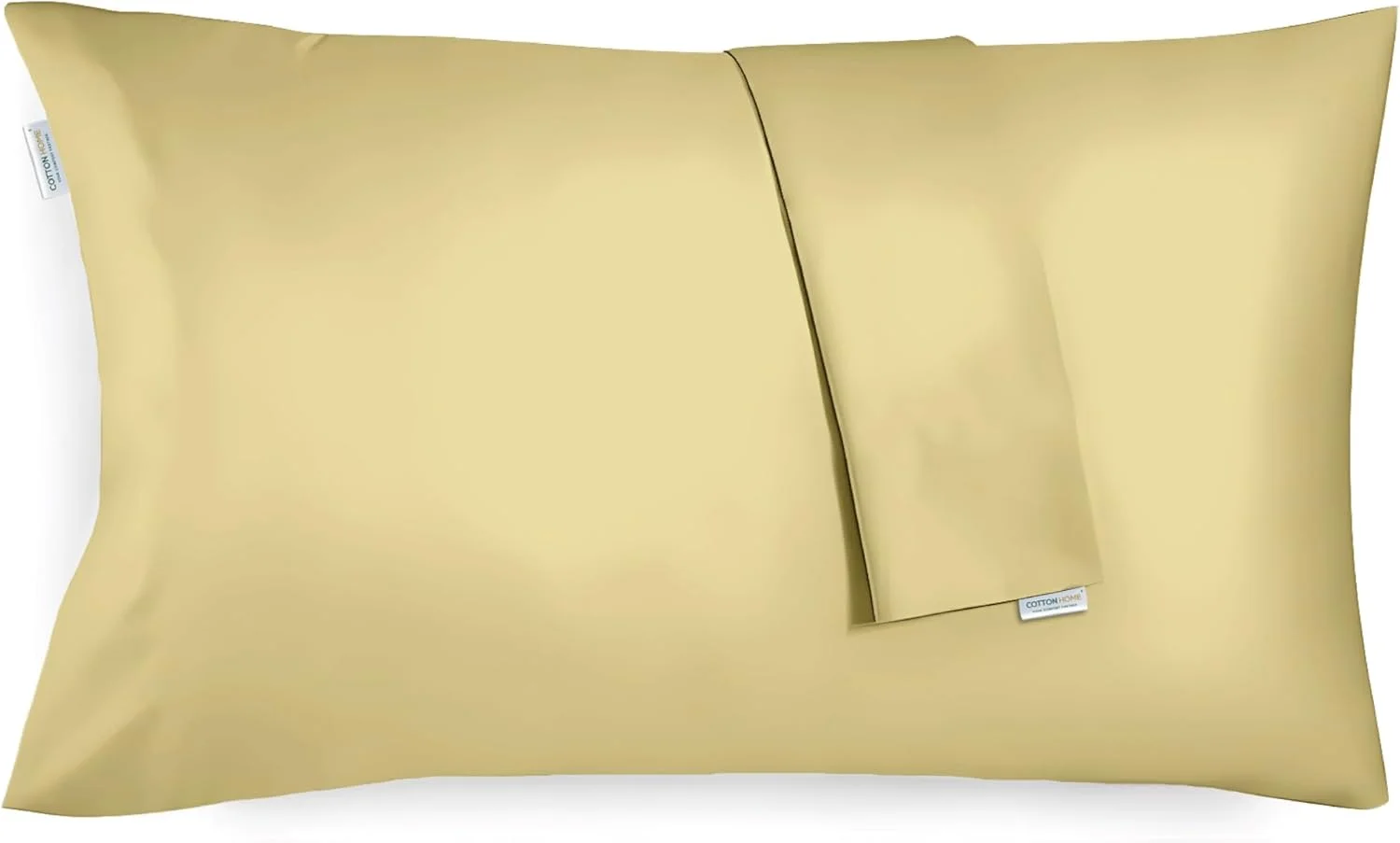 رو بالشی میکروفایبر کتان هوم، ست 2 عددی - 50x75 سانتی متر / 20x30 اینچ، روکش بالش خردلی، پارچه برس خورده نرم و لطیف، سایز استاندارد