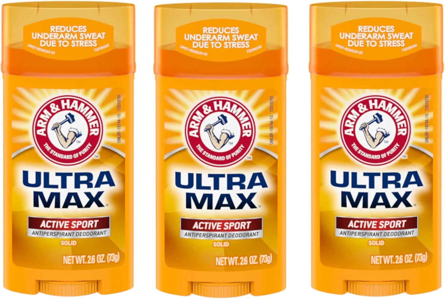مام ضد تعریق جامد آرم اند همر Ultra Max Active Sport، 74 گرم (بسته 3 عددی)