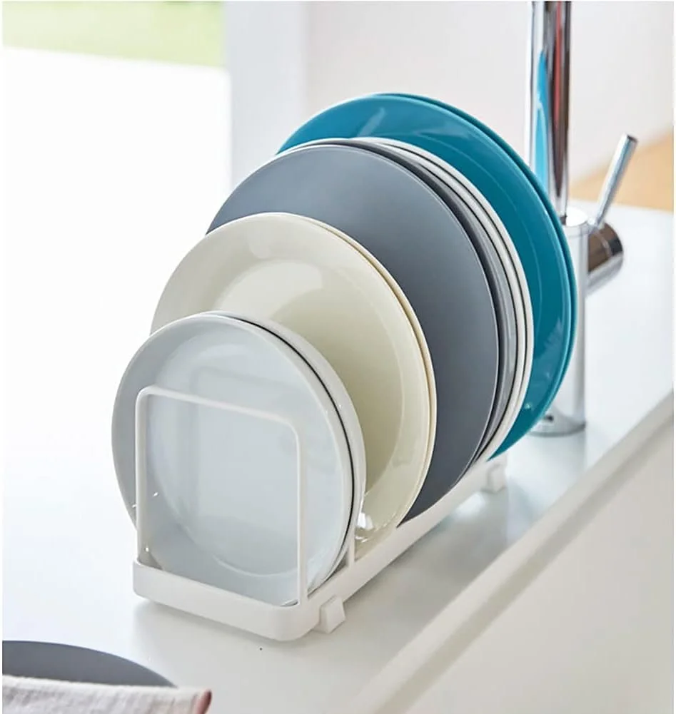 جای خشک کن ظروف TERRIFI بسته 2 عددی، آبچکان ظروف، جای نگهداری ظروف، آبچکان عمودی بشقاب، مناسب برای کشو آشپزخانه، کابینت، قفسه، کمد، گوشه (مشکی)