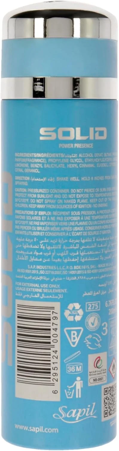 Sapil Solid For Men 200ml Deo