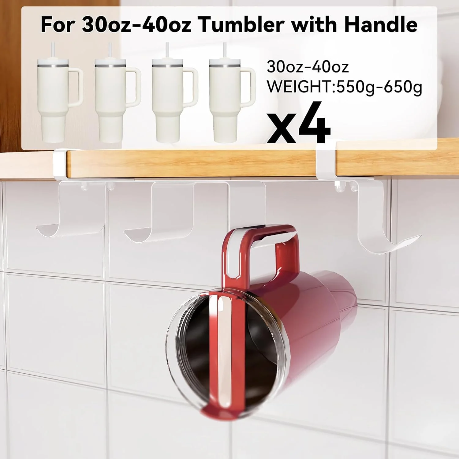 سازمان دهنده لیوان با دسته - نگهدارنده بطری آب برای لیوان های استنلی و اوالا، قفسه ذخیره سازی انبار آشپزخانه، سازمان دهنده فنجان قهوه مسافرتی بادوام و صرفه جویی در فضا، سفید سازمان دهنده لیوان با دسته - نگهدارنده بطری آب برای لیوان های استنلی و اوالا، قفسه ذخیره سازی انبار آشپزخانه، سازمان دهنده فنجان قهوه مسافرتی بادوام و صرفه جویی در فضا، سفید