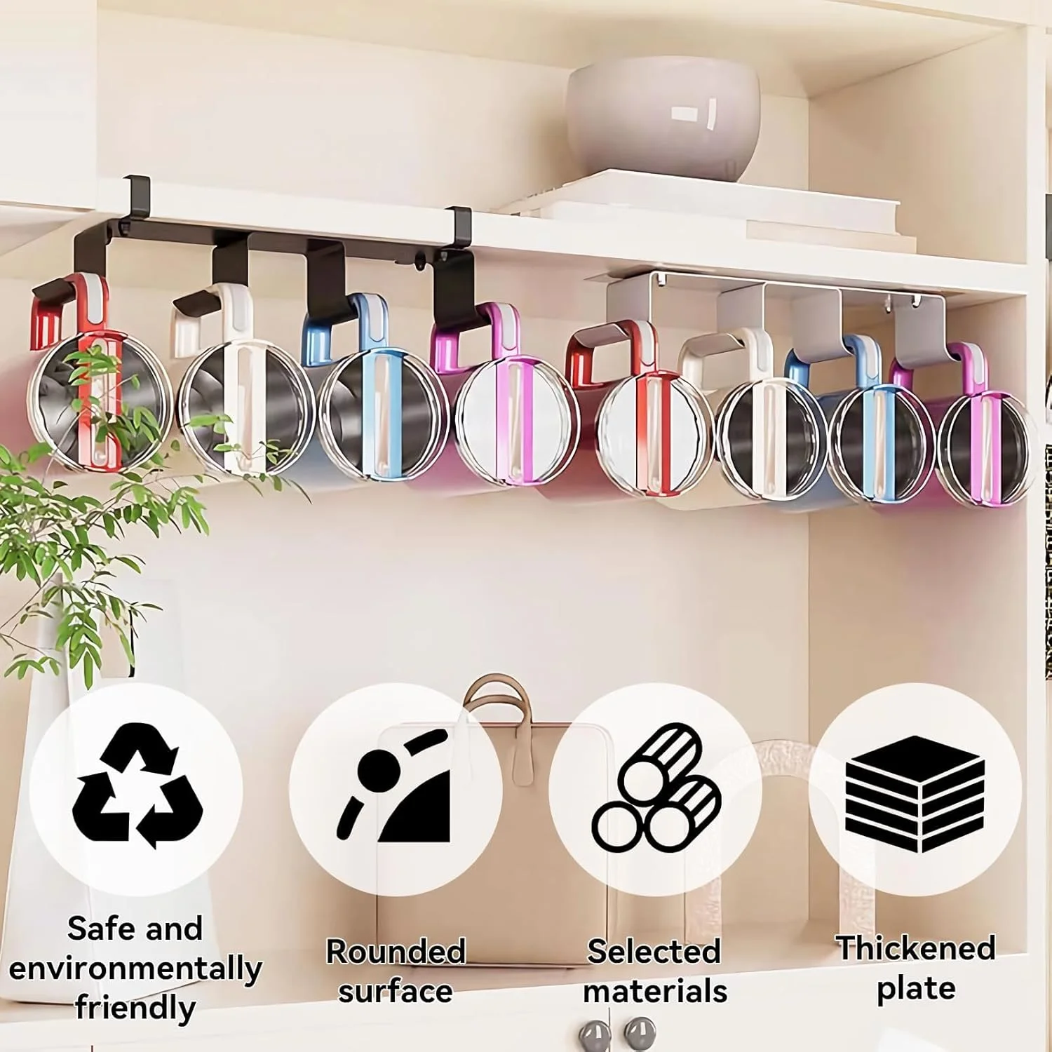 سازمان دهنده لیوان با دسته - نگهدارنده بطری آب برای لیوان های استنلی و اوالا، قفسه ذخیره سازی انبار آشپزخانه، سازمان دهنده فنجان قهوه مسافرتی بادوام و صرفه جویی در فضا، سفید سازمان دهنده لیوان با دسته - نگهدارنده بطری آب برای لیوان های استنلی و اوالا، قفسه ذخیره سازی انبار آشپزخانه، سازمان دهنده فنجان قهوه مسافرتی بادوام و صرفه جویی در فضا، سفید