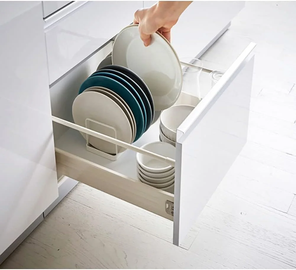 جای خشک کن ظروف TERRIFI بسته 2 عددی، آبچکان ظروف، جای نگهداری ظروف، آبچکان عمودی بشقاب، مناسب برای کشو آشپزخانه، کابینت، قفسه، کمد، گوشه (مشکی)