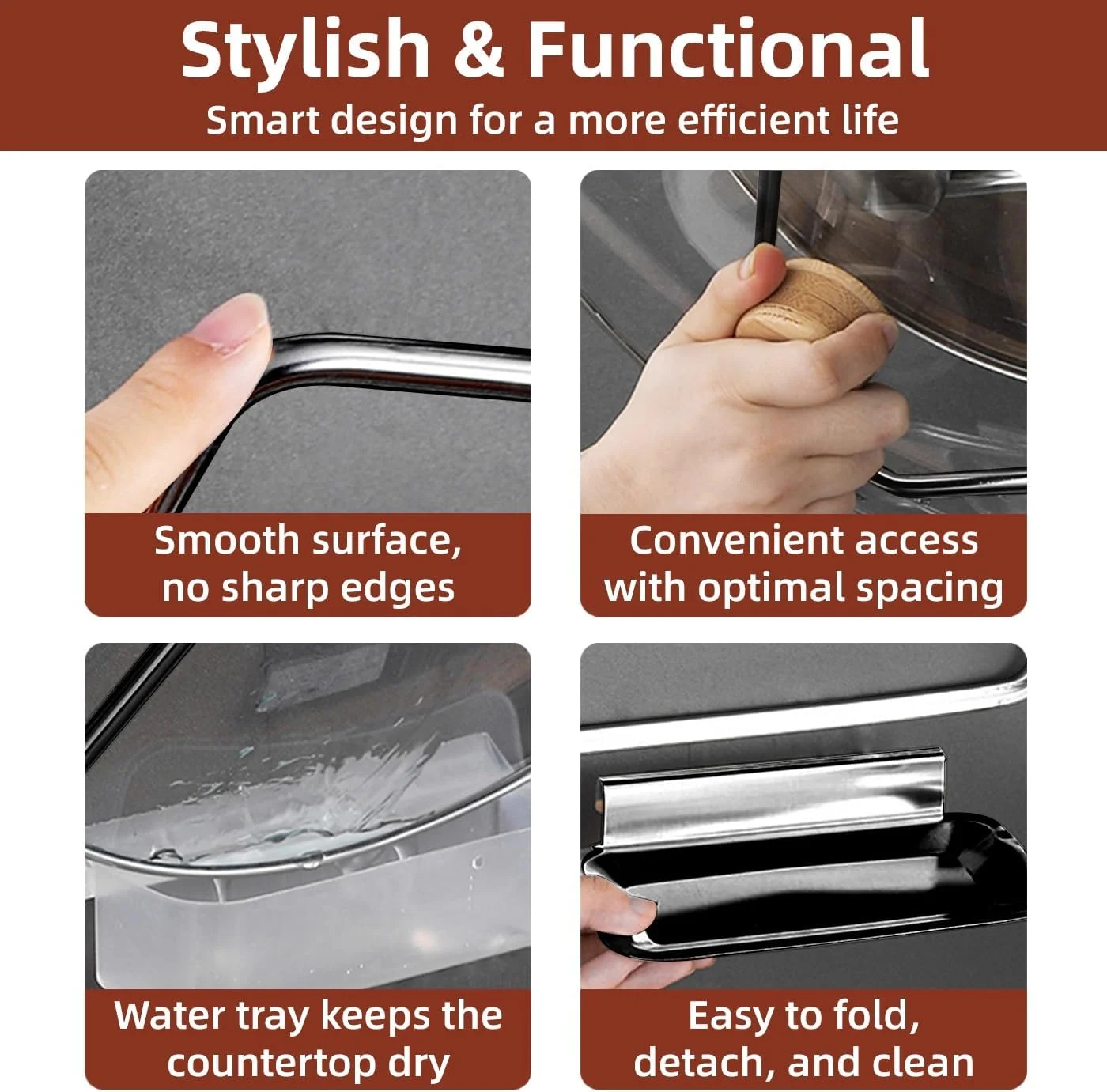 نگهدارنده درب قابلمه و تابه YumLock، نصب دیواری، استیل ضد زنگ بادوام، سازمان دهنده آشپزخانه، طراحی نقره ای و مشکی، صرفه جویی در فضا نگهدارنده درب قابلمه و تابه YumLock، نصب دیواری، استیل ضد زنگ بادوام، سازمان دهنده آشپزخانه، طراحی نقره ای و مشکی، صرفه جویی در فضا