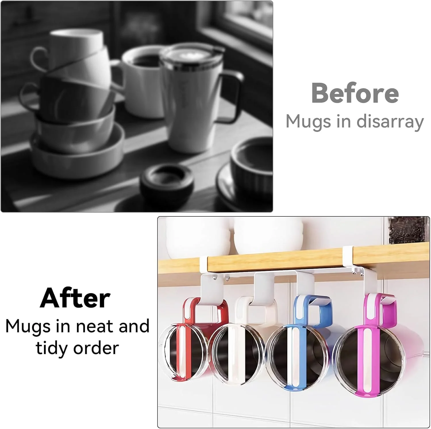 سازمان دهنده لیوان با دسته - نگهدارنده بطری آب برای لیوان های استنلی و اوالا، قفسه ذخیره سازی انبار آشپزخانه، سازمان دهنده فنجان قهوه مسافرتی بادوام و صرفه جویی در فضا، سفید سازمان دهنده لیوان با دسته - نگهدارنده بطری آب برای لیوان های استنلی و اوالا، قفسه ذخیره سازی انبار آشپزخانه، سازمان دهنده فنجان قهوه مسافرتی بادوام و صرفه جویی در فضا، سفید